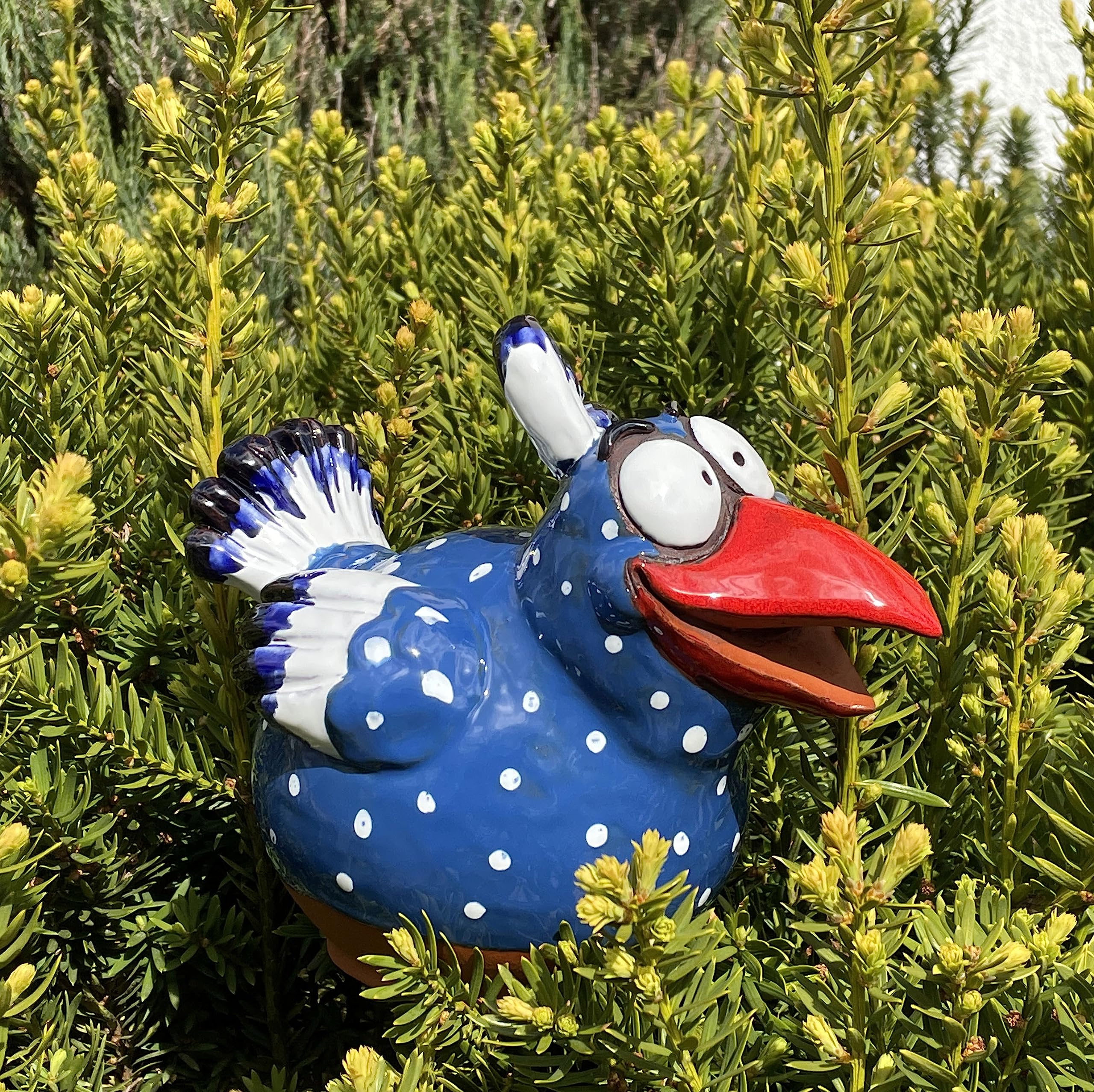 Handmade Ceramic Garden Decor - Frostproof Bird Lawn Stake & Outdoor Statue - Unique Gardening Gifts for Women & Men - Perfect for Yard, Patio & Garden Decoration