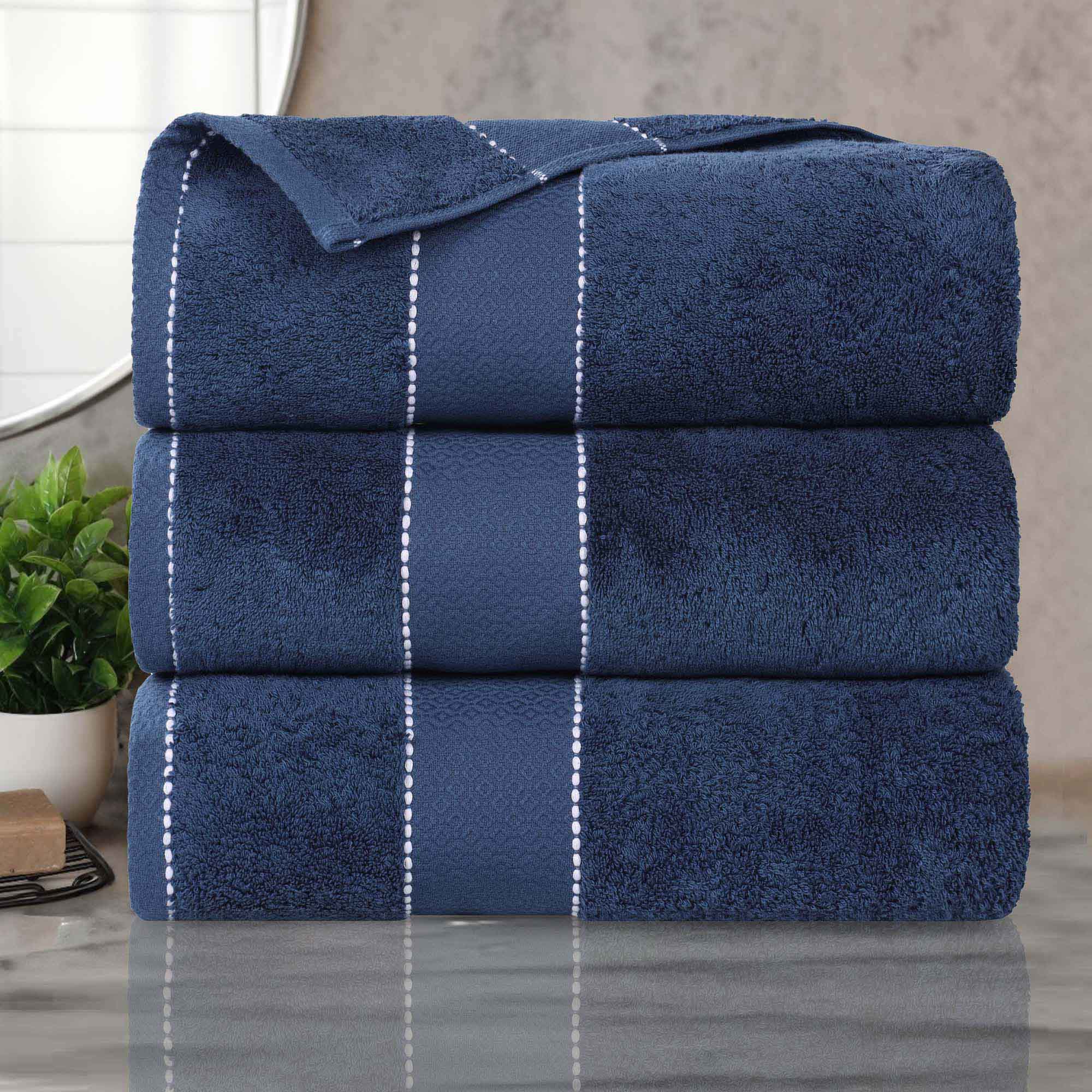 Premium Egyptian Giza Cotton Bath Towel Set of 3 - Ultra Soft & Highly Absorbent - Luxury Spa & Bathroom Essentials for Home & Hotel Use