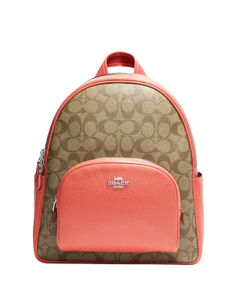 Coach Signature Canvas Court Backpack - Stylish & Durable Women's Backpack for Work, Travel & School | Perfect for Commuting, Day Trips & Everyday Use