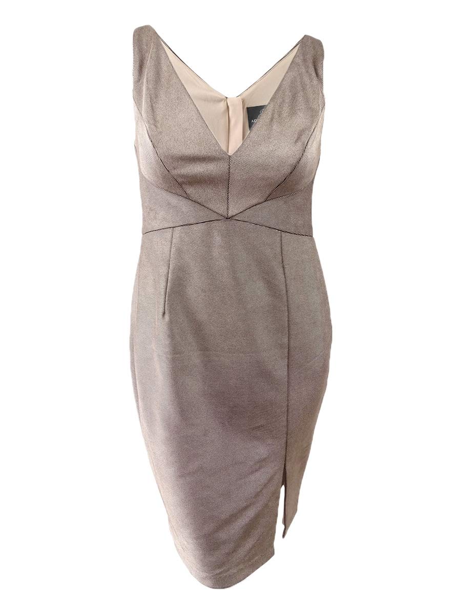 Adrianna Papell Women's Metallic Ottoman-Stitch Sheath Dress - Elegant Formal Gown for Evening Parties, Weddings & Special Occasions