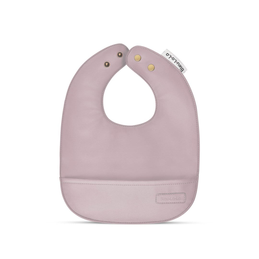 Bleu La La Classic Vegan Leather Bib - Eco-Friendly & Stylish Baby Bib for Mess-Free Feeding, Perfect for Infants & Toddlers at Home or On-the-Go