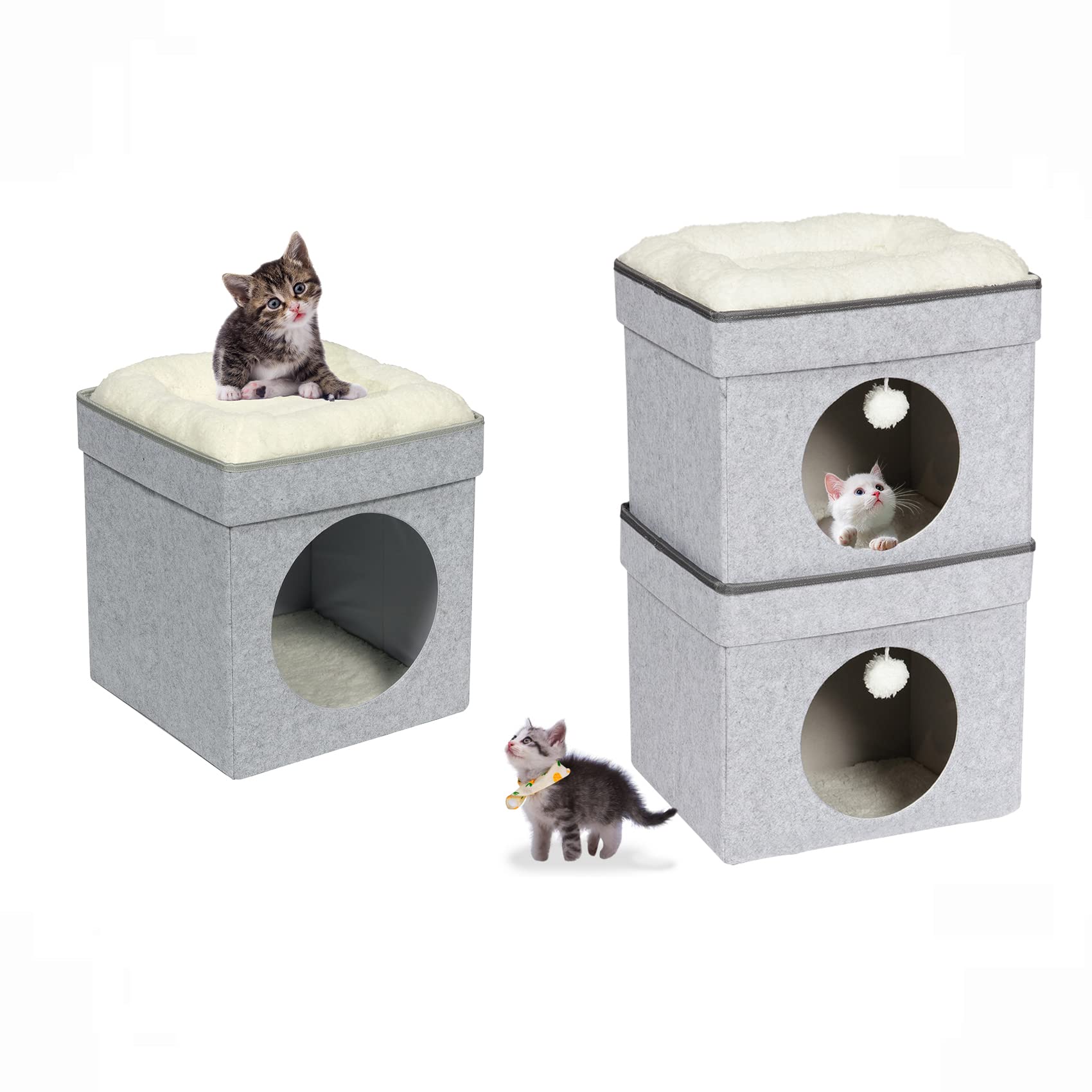 Folding Cat House for Indoor Cats - 12.6