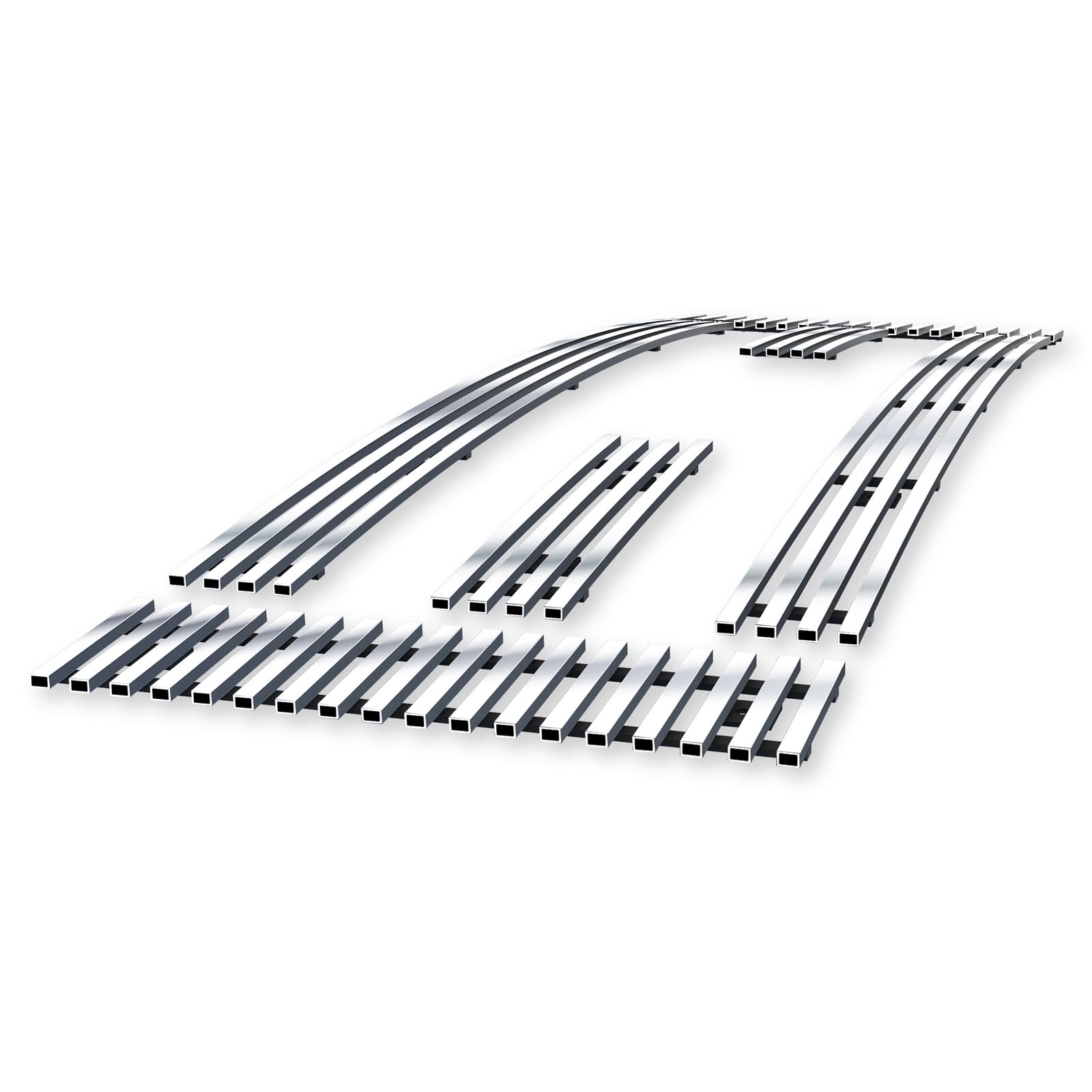 APS Compatible Stainless Steel Chrome Billet Front Grill Grille Insert for 2008-2014 Ford Econoline E-Series (F66658A) - Upgrade Your Truck's Style for Car Shows & Daily Driving