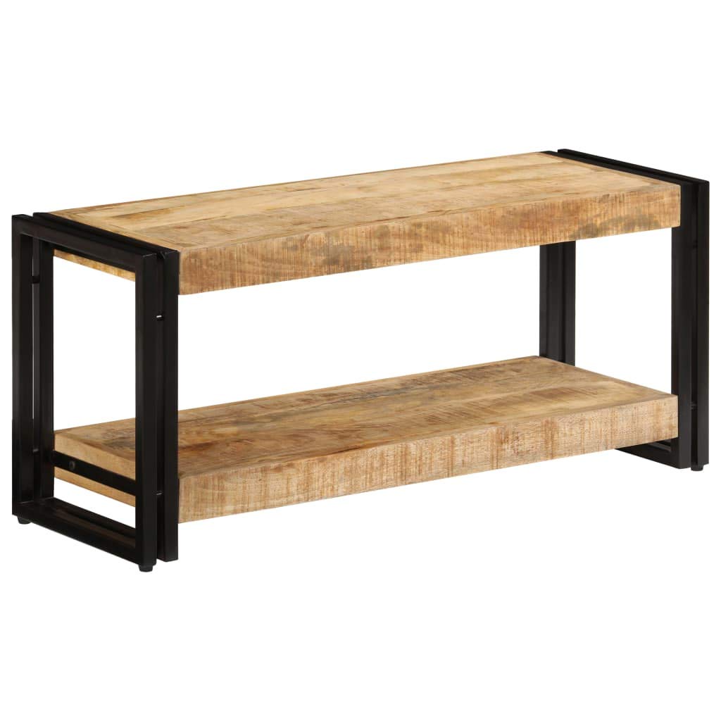 40 Inch Rustic Brown Wood TV Stand Console Table with Storage Shelves - Entertainment Center & Sideboard for Living Room, Bedroom, or Home Office