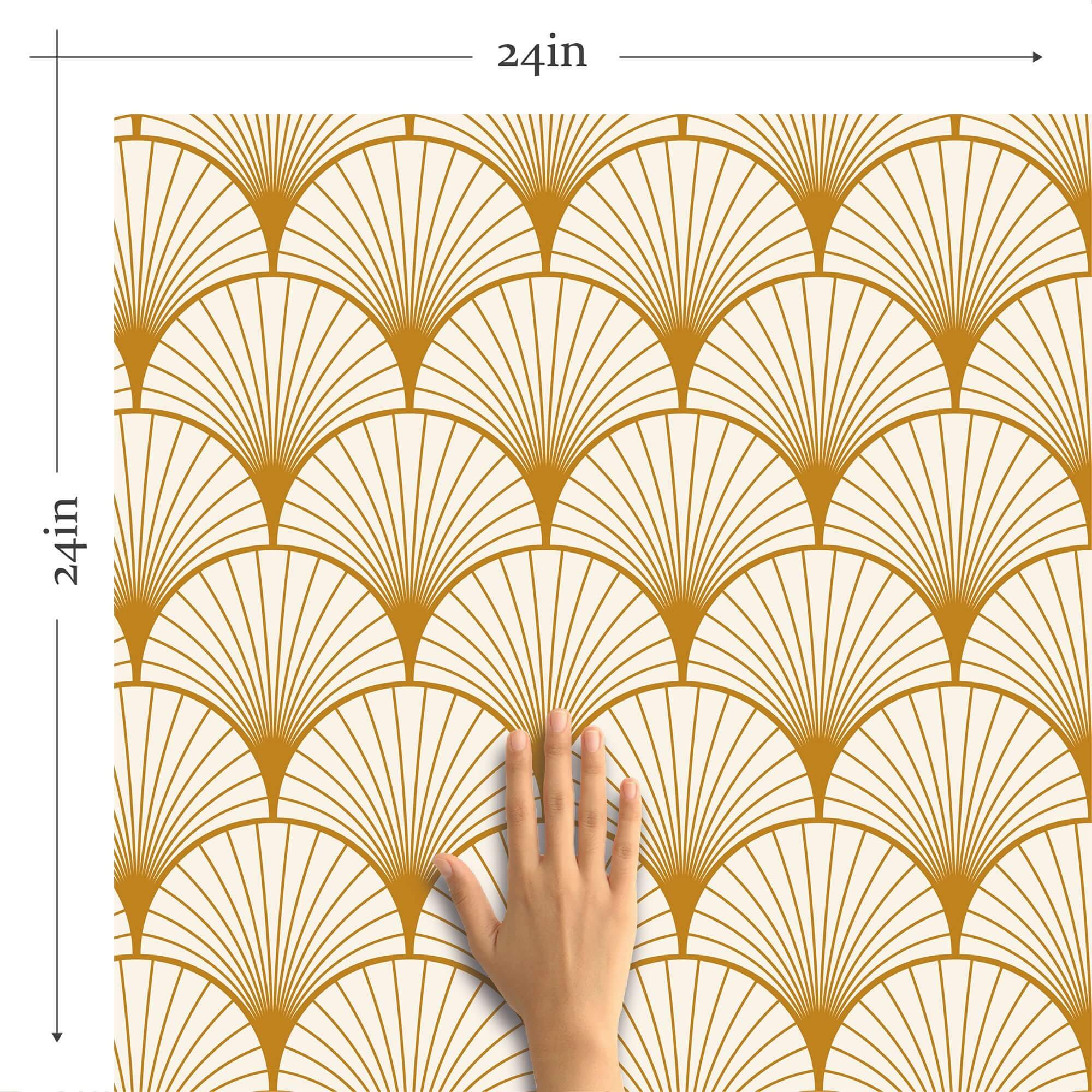 Art Deco Boho Geometric Peel and Stick Removable Wallpaper - Self-Adhesive Wall Decor for Bedroom, Living Room & Office - Easy to Apply & Remove