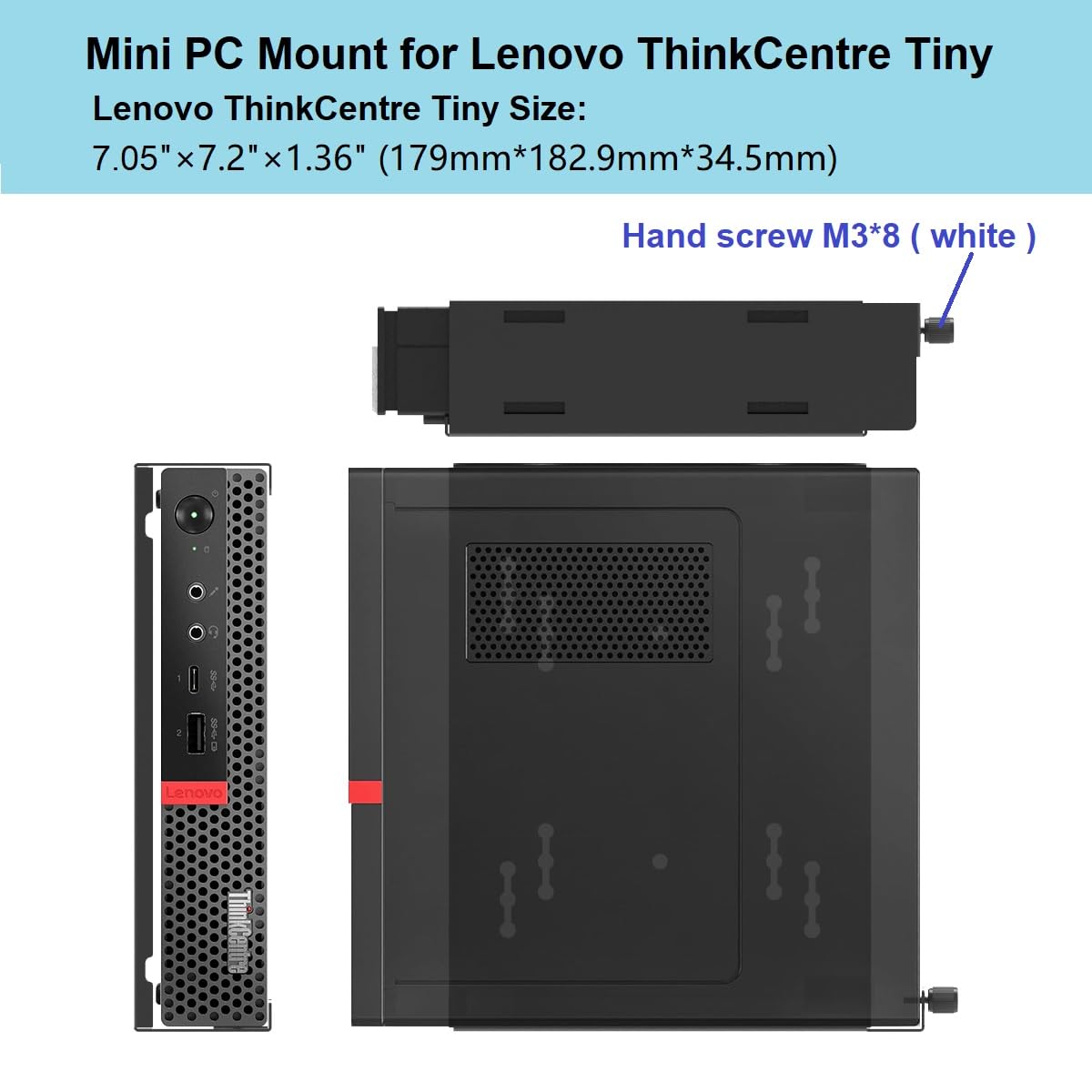 JINGCHENGMEI Mini PC Wall Mount - VESA & Under Desk for Dell OptiPlex 7080/5060/3040 - Home & Office Use