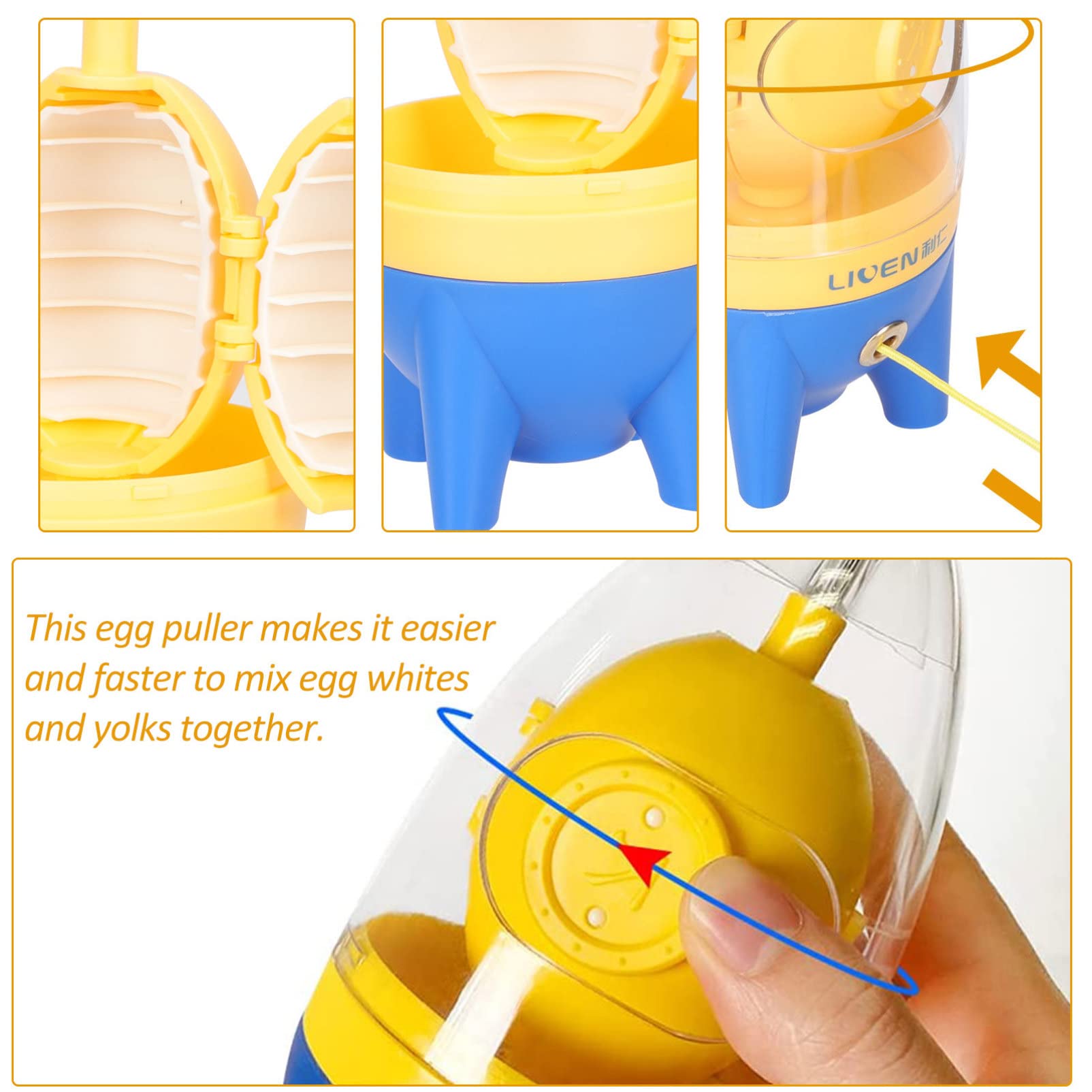 HEMOTON Handheld Egg Whisk - Manual Egg Beater for Scrambling, Mixing Yolks & Whites - Perfect for Hard Boiled Eggs, Baking, Cooking & Kitchen Prep - Essential Kitchen Gadget for Home Chefs & Bakers