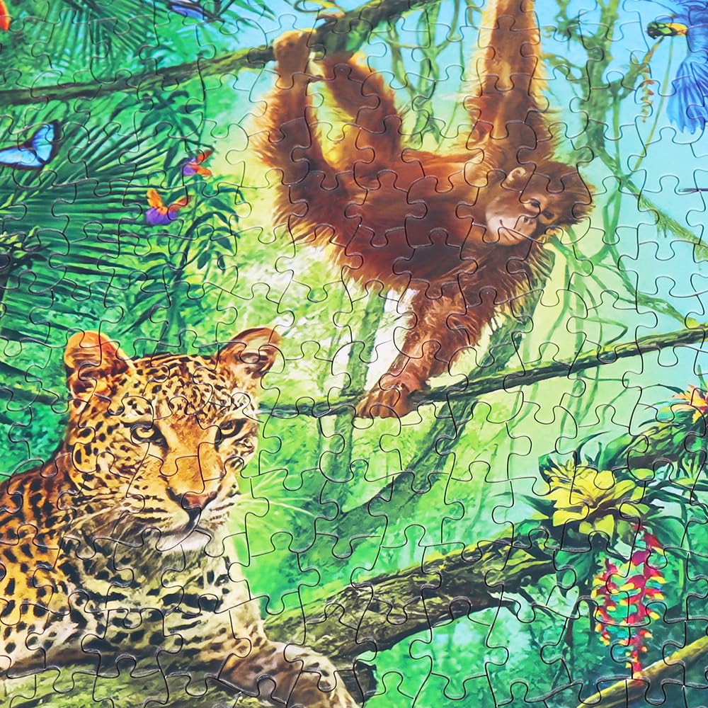1000 Piece Jigsaw Puzzles for Adults - Unique Tropical Forest Animals Puzzle with Precise Interlocking & Thick Sturdy Cardboard - Family Game for Ages 14+ - Perfect for Stress Relief, Family Bonding & Home Decor