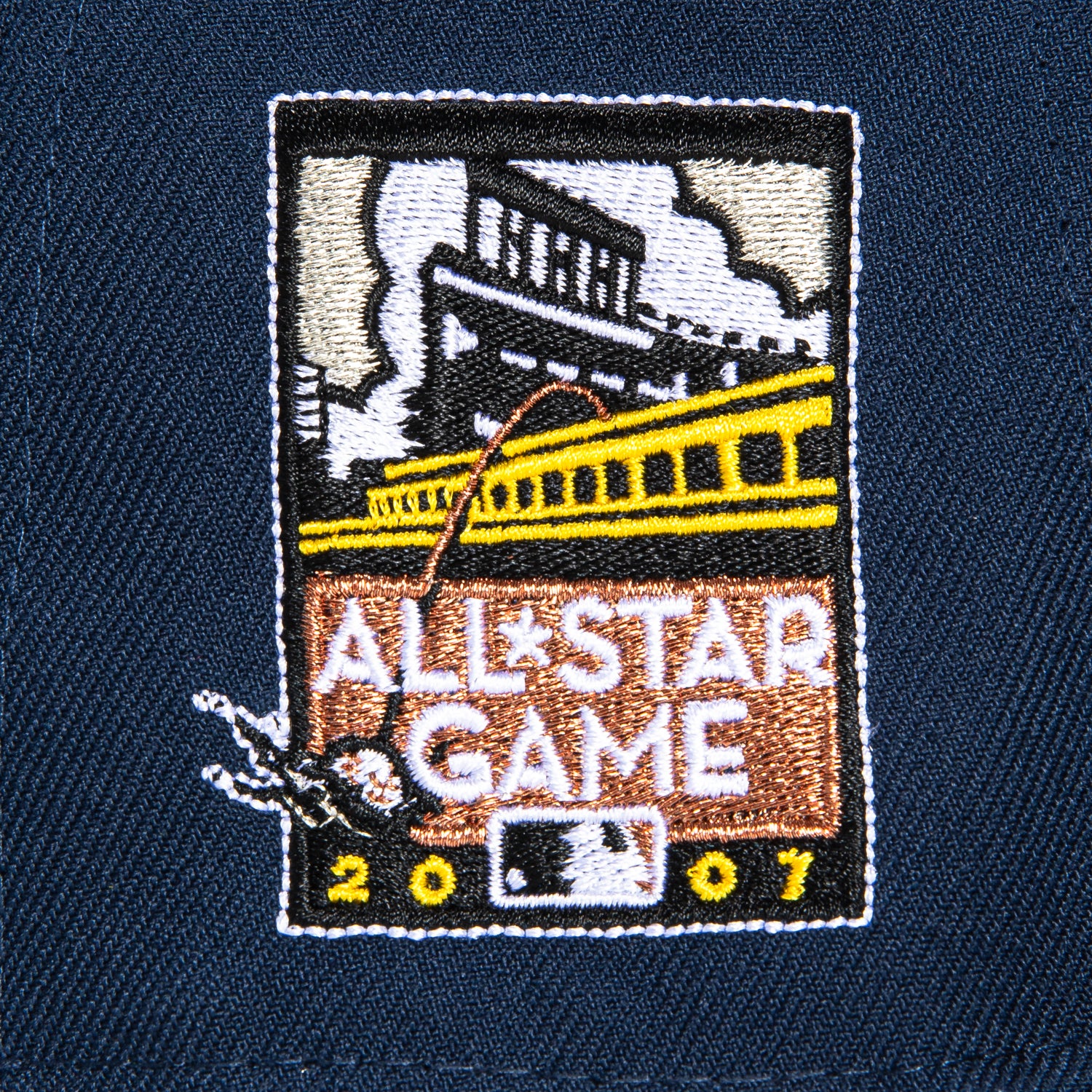 New Era 59Fifty San Francisco Giants 2007 All Star Game Patch Script Hat - Navy, Black & Yellow - Official MLB Baseball Cap for Fans & Collectors - Perfect for Games, Events & Streetwear Fashion