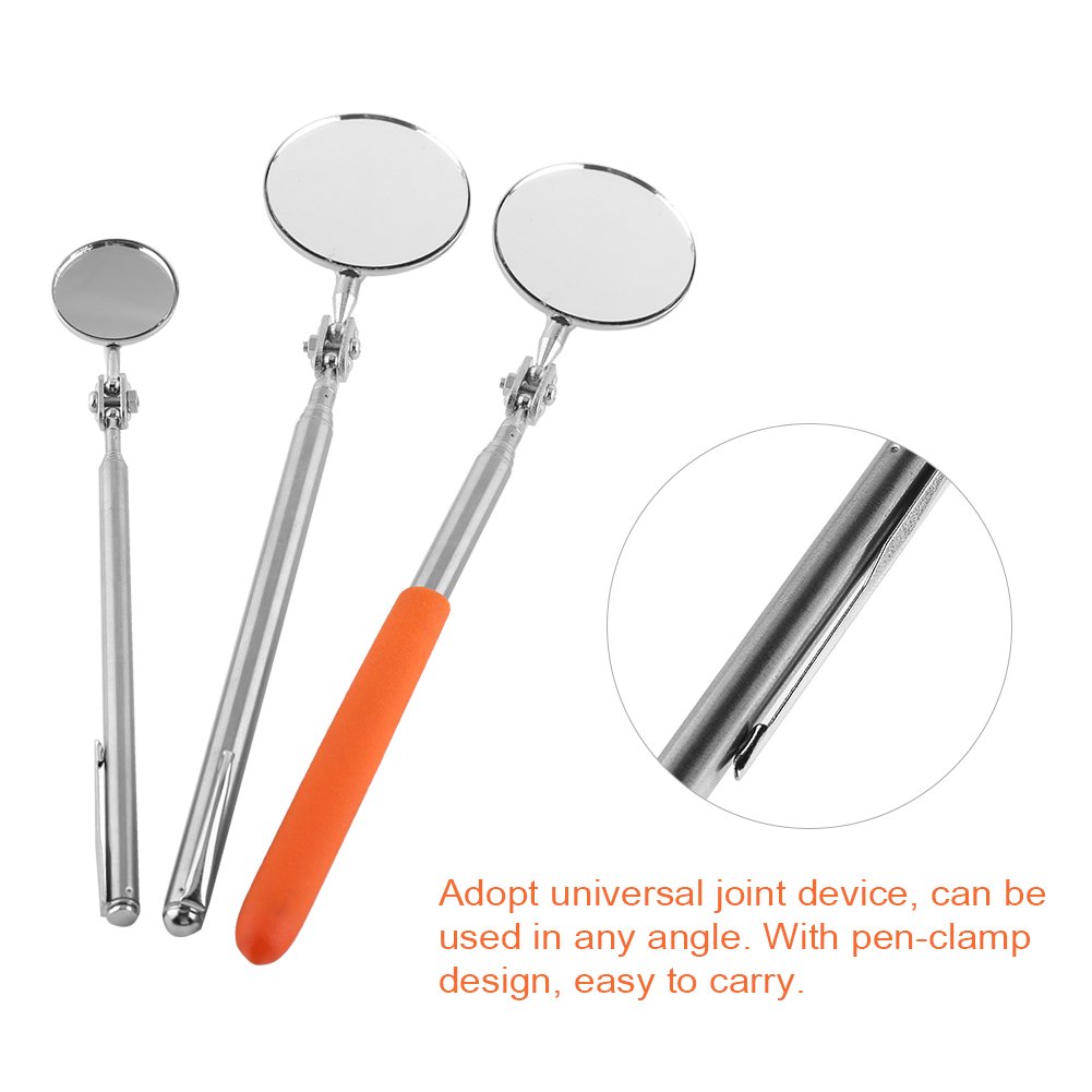 360° Rotating Telescopic Inspection Mirror for Mechanics - Extendable 50×600mm Tool with Grip Cover - Perfect for Car Repair, HVAC & Machine Maintenance