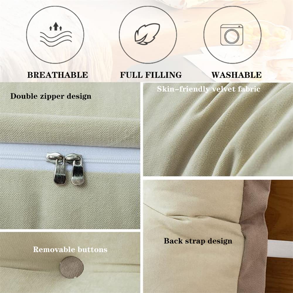 Soft Removable Headboard Cushion - King Size Tatami Bed Pillow with Bumper Design (47