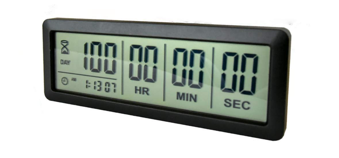 Digital 999 Days Countdown Timer with Display - Perfect for Retirement, Vacation, Exams, Weddings, Labs, Kitchen Projects & Meetings (Includes 2C Batteries, Black) - Ideal for Event Planning, Goal Tracking & Time Management