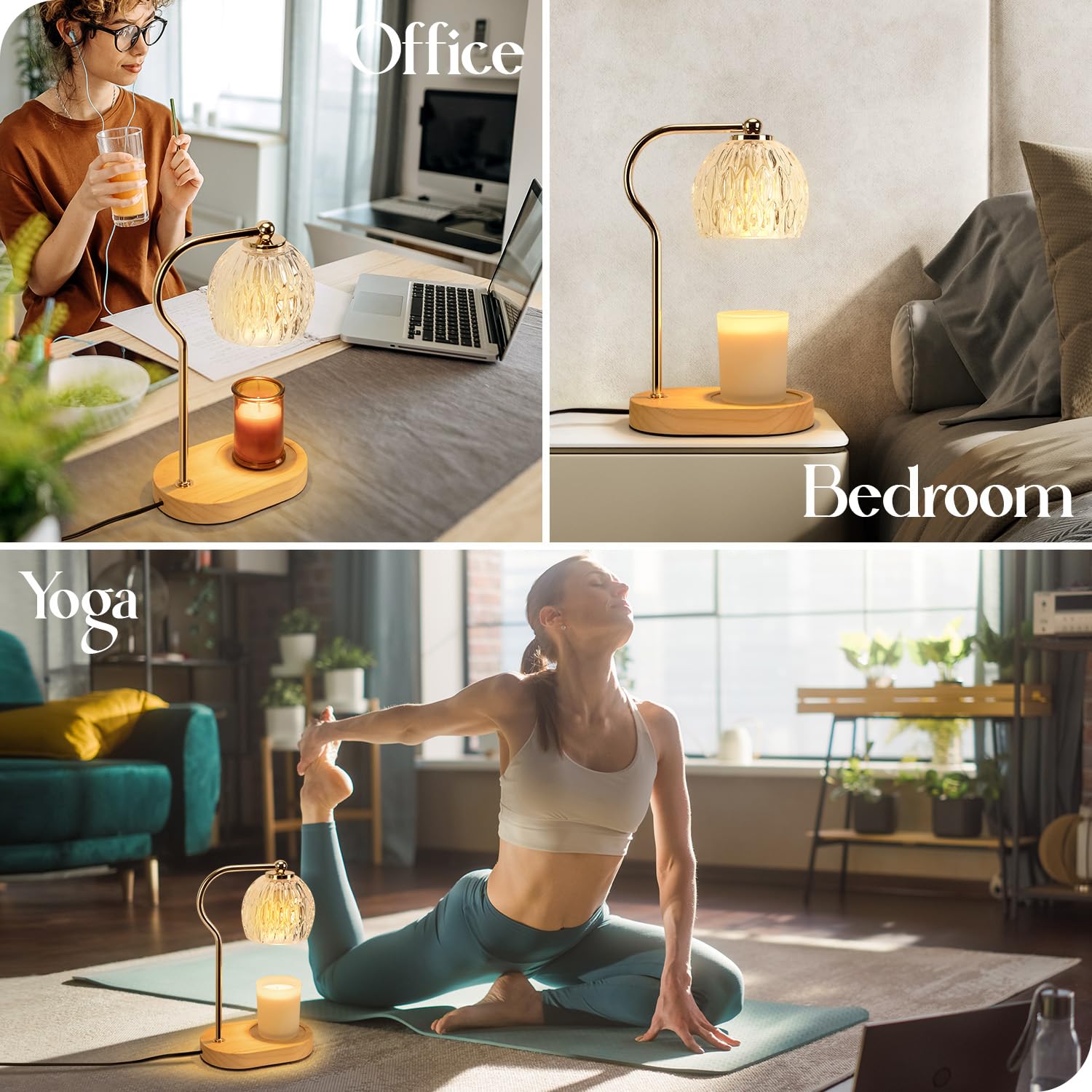 Soilsiu Dimmable Candle Warmer Lamp with Timer - 2 x 50W Bulbs Included for Scented Candles | Home Decor, Winter Gift & Aromatherapy | Perfect for Living Room, Bedroom, Office Relaxation