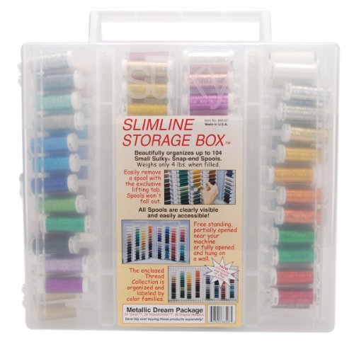 Sulky Metallics Slimline Dream Assortment Storage Box - Metallic Thread Organizer for Sewing, Embroidery & Craft Projects | Perfect for Needlework, Quilting & DIY Supplies