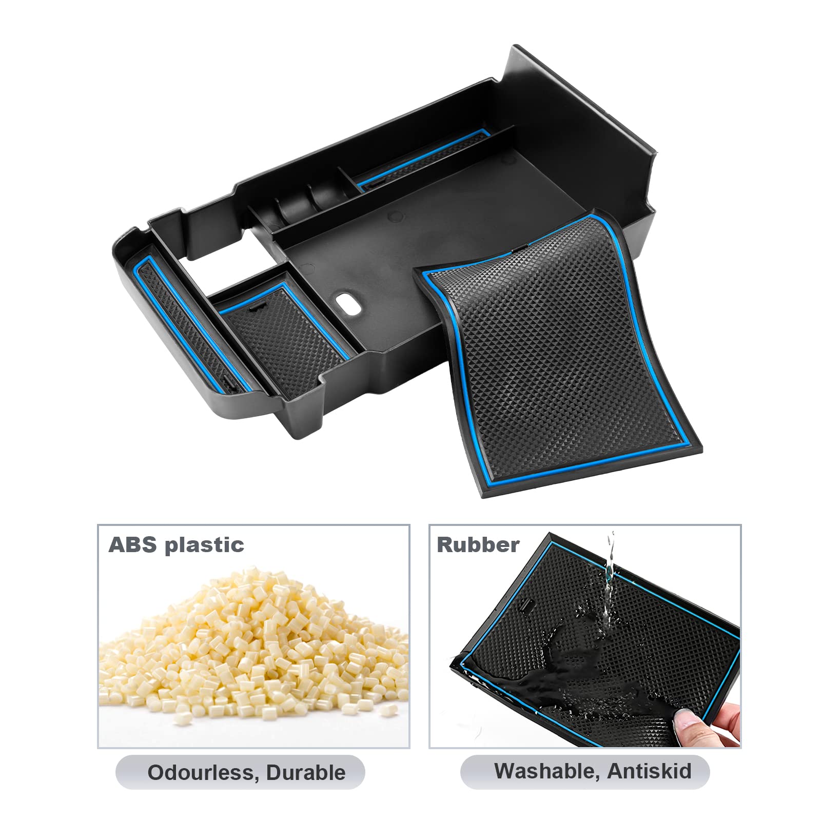 2020-2025 Mazda CX-30 Center Console Organizer Tray - Premium Armrest Storage Box with Coin Holder & Non-Slip Design | Perfect for Car Organization, Phone Storage & Road Trips (Blue)