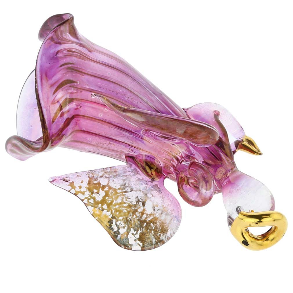 Venetian Murano Glass Angel Christmas Ornament - Handmade Purple Holiday Tree Decoration for Christmas, Home Decor, Gift Giving