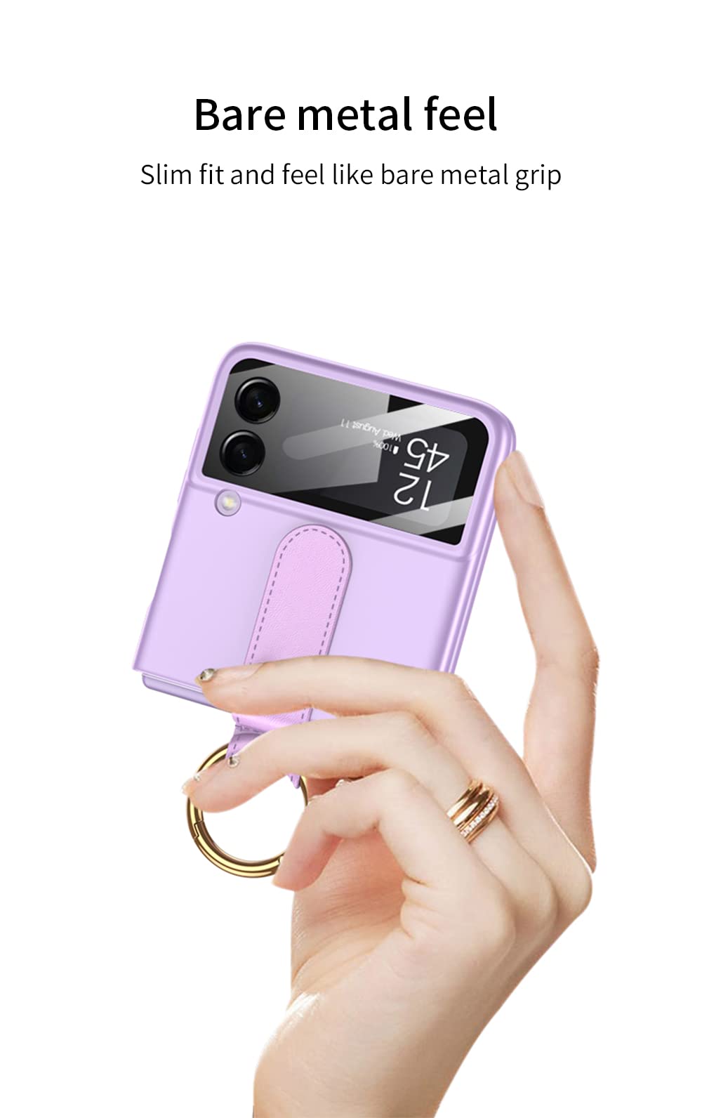 SHIEID Ultra-Thin Protective Case with Ring Stand for Samsung Galaxy Z Flip 3 5G - Pink | Slim Folding Screen Cover, Quick Mini Backpack Conversion | Perfect for Daily Use, Travel & Hands-Free Viewing