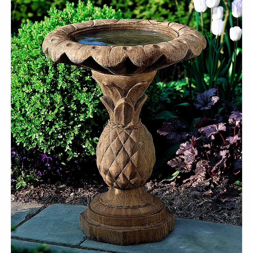 Campania International Pineapple Birdbath - Decorative Garden Bird Feeder & Water Bath for Outdoor Patio Decor