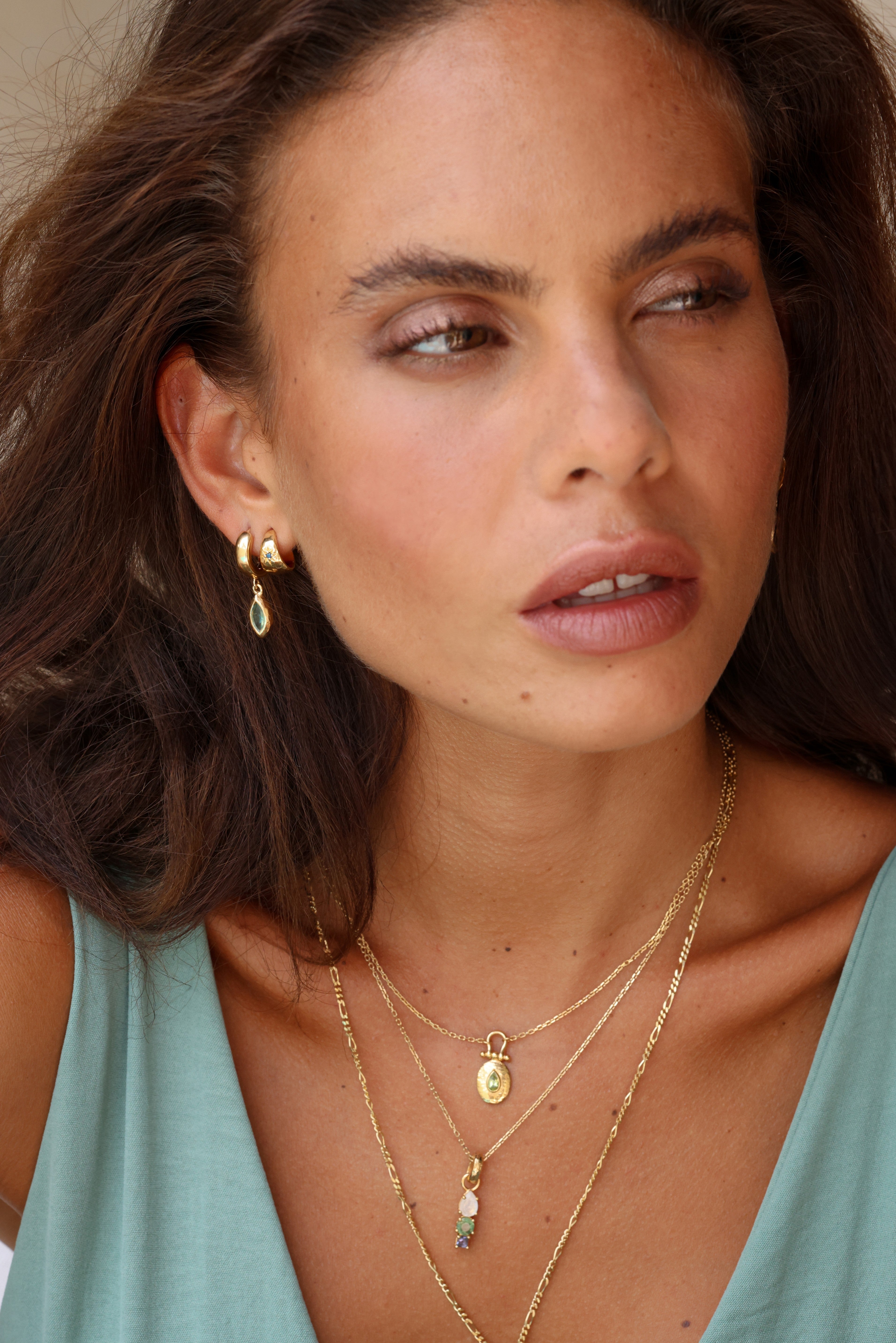 Belle Moonstone Gold Huggie Hoop Earrings for Women - Elegant & Minimalist Jewelry for Everyday Wear, Parties & Gifts