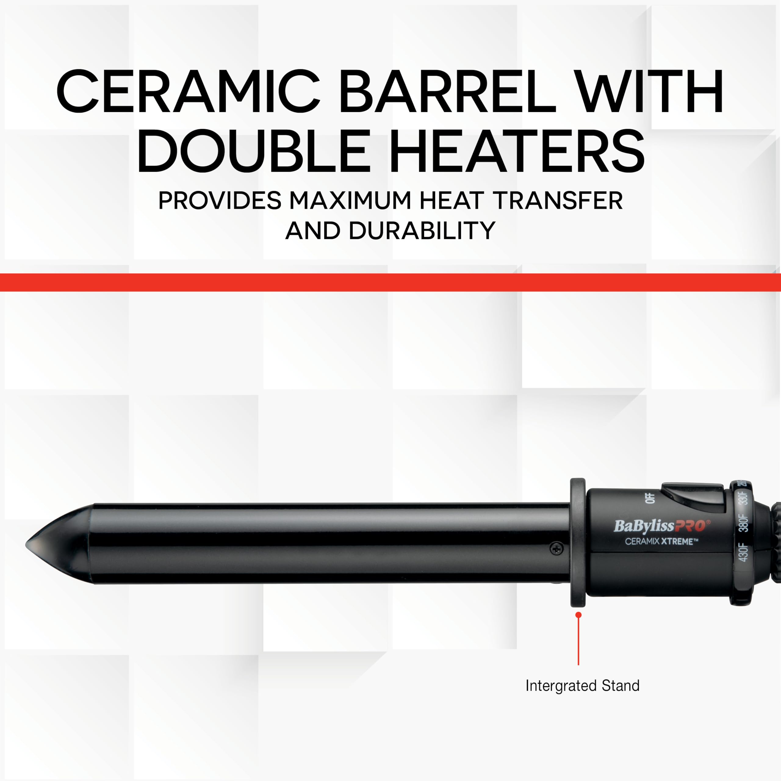 BaBylissPRO Ceramix Xtreme Ceramic Curling Iron for Long Lasting Curls - Professional Hair Styling Tool for Salon Quality Waves & Curls at Home | Perfect for Weddings, Parties & Everyday Styling
