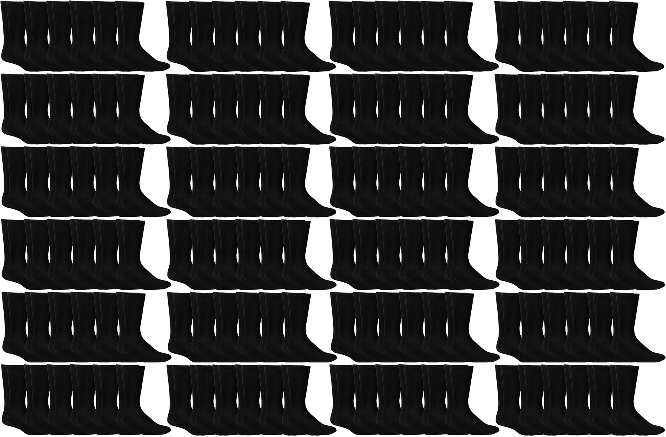 72 Pairs Men's Cotton Crew Socks Bulk Wholesale - Soft Comfortable Athletic Work Casual Socks for Everyday Wear, Gym, Office & Travel