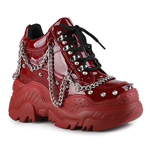 Anthony Wang Space Candy Embellished Stud Platform Sneakers - Fashion Lace-Up Women's Shoes for Casual Wear & Street Style Outfits