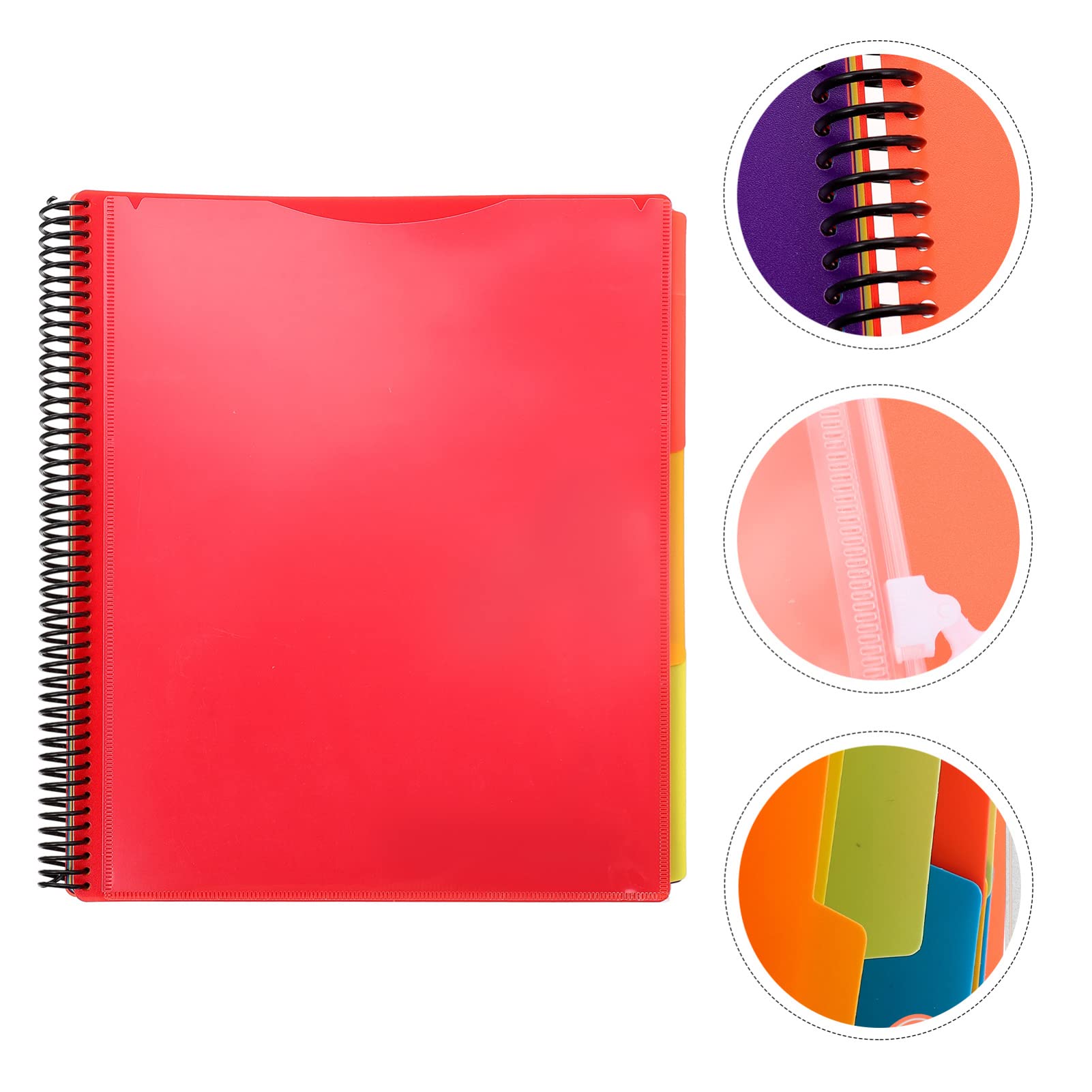 Operitacx Coil Notebook Folder - 6-Pack Organizer File Folders for Office, School & Home - Document Storage Holder with Durable Plastic Cover - Perfect for Classifying Papers, Receipts & Important Documents