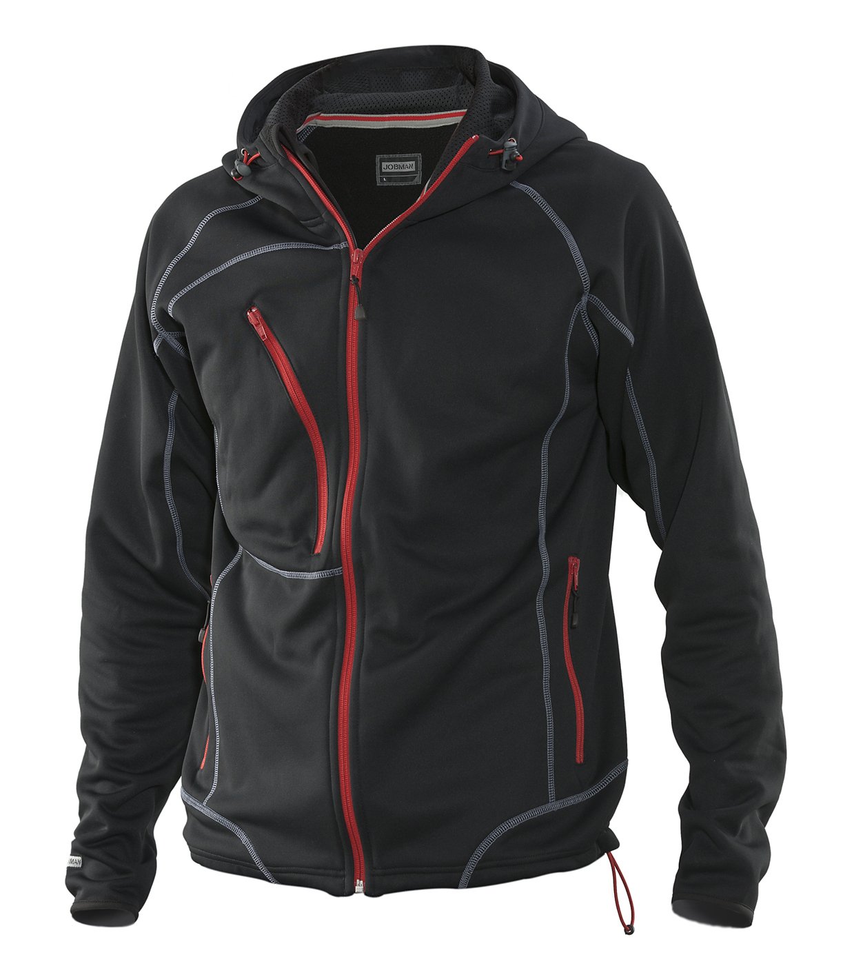 Breathable Work Hoodie for Men & Women - Black & Red - Comfortable & Lightweight for Outdoor Work, Construction & Casual Wear