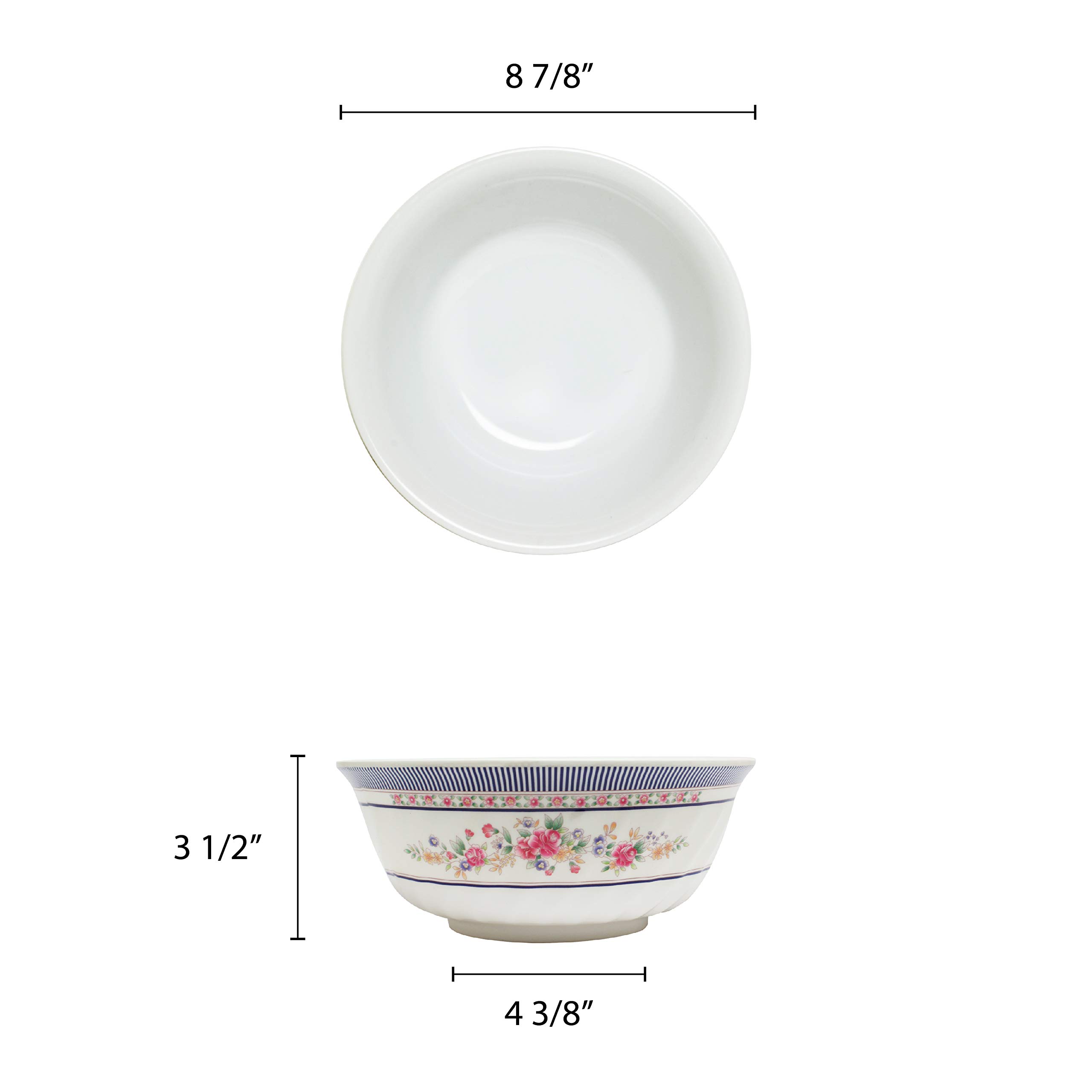 Thunder Group 72 oz Rose Melamine Dinnerware Set - 9