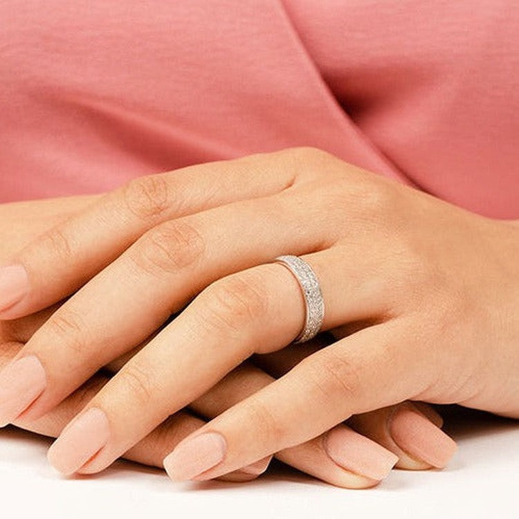 1.18 Carat Round Diamond Eternity Wedding Band - 14K White Gold Classic Bridal Ring for Anniversary, Engagement & Proposal Gift (Ideal for Romantic Occasions & Special Celebrations)