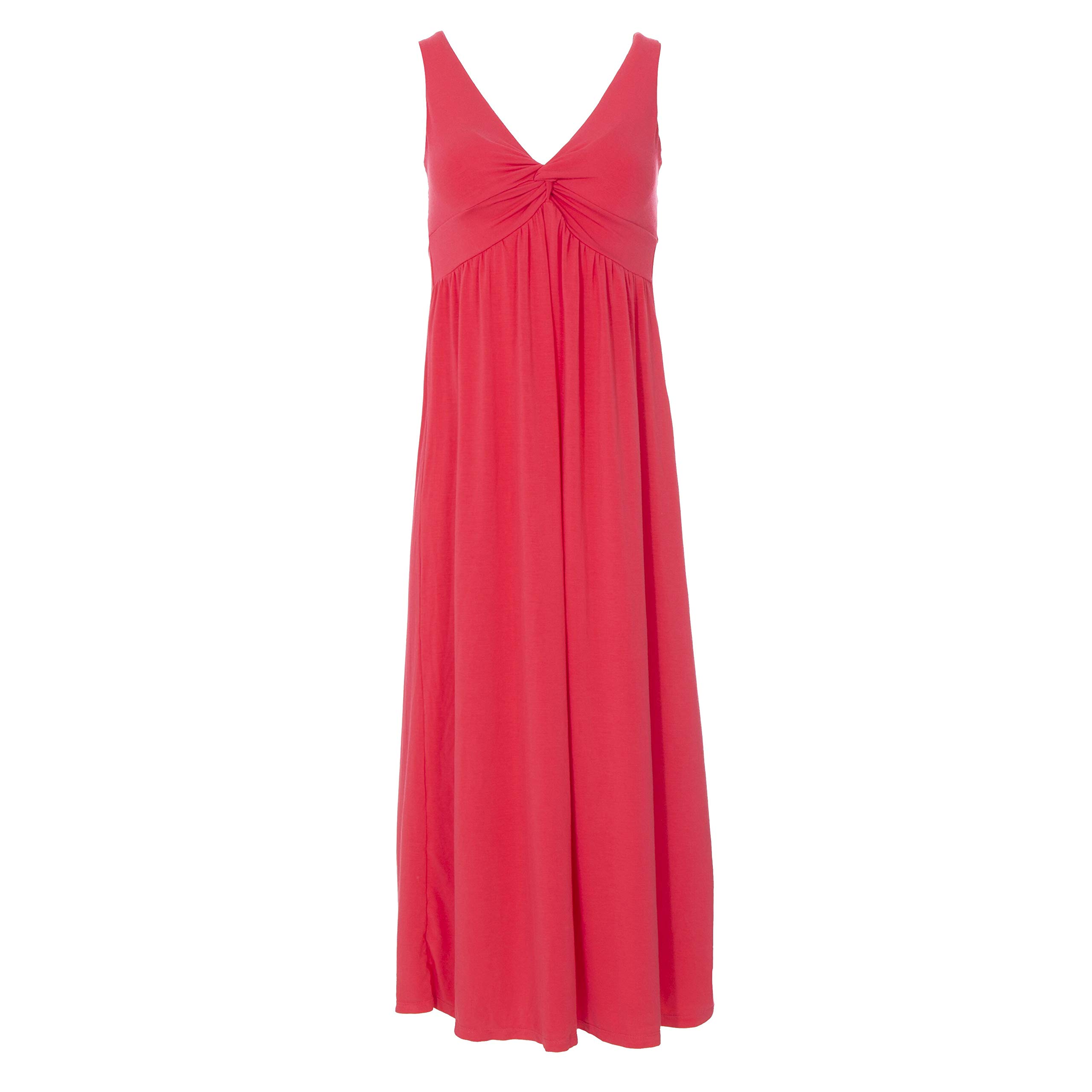 KICKEE Women's Solid Color Simple Twist Nightgown - Soft & Comfortable Sleepwear for Relaxing at Home or Traveling