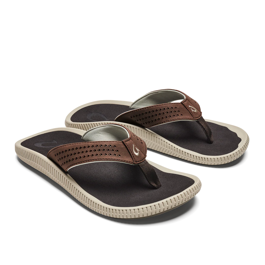 Men's Olukai Ulele Dark Wood Sandals - Comfortable & Stylish Beach & Casual Walking Shoes for Summer Outdoor Activities