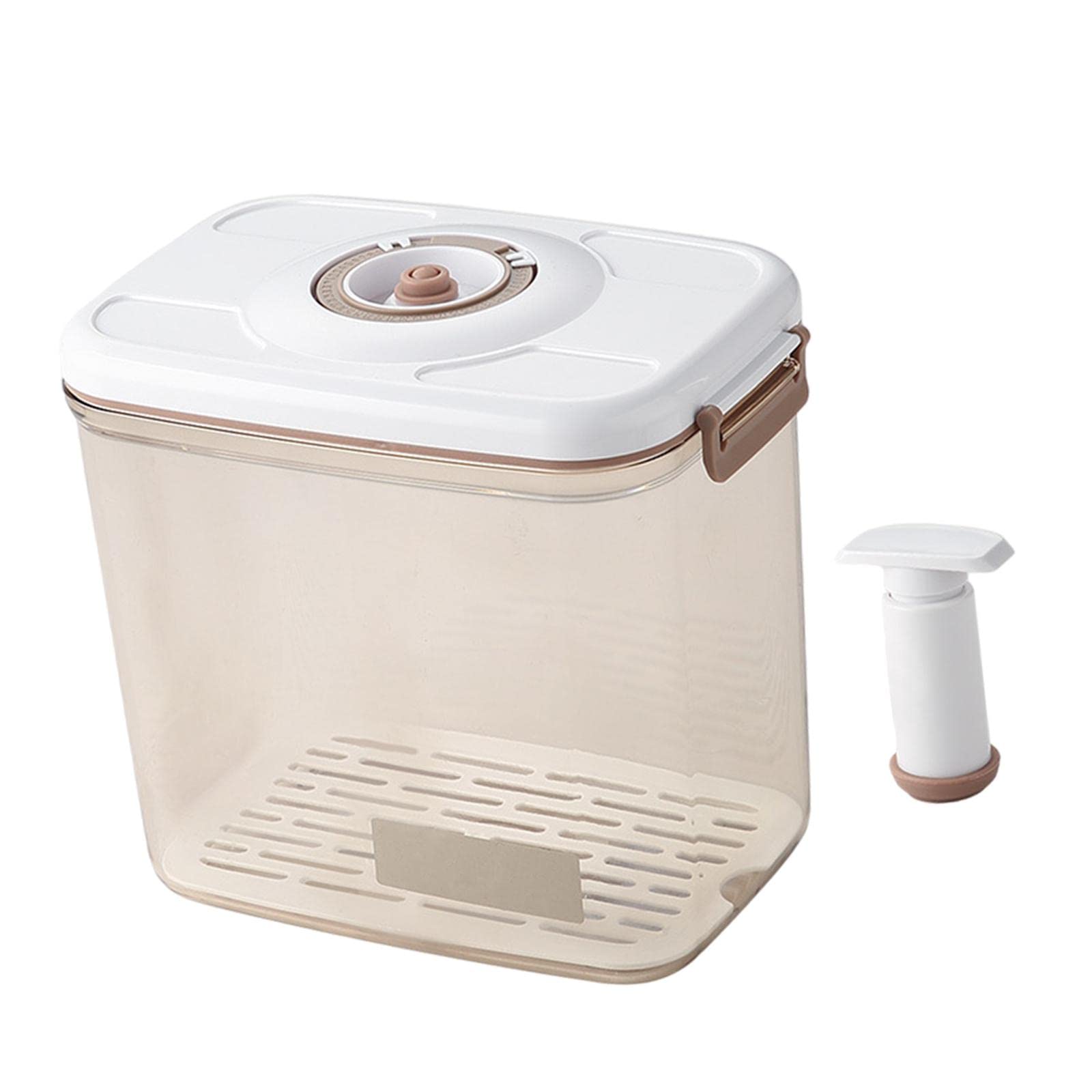Baoblaze 4.6L Vacuum Refrigerator Organizer - Clear Food Storage Container with Space-Saving Design for Freshness | Perfect for Meal Prep, Leftovers & Pantry Organization