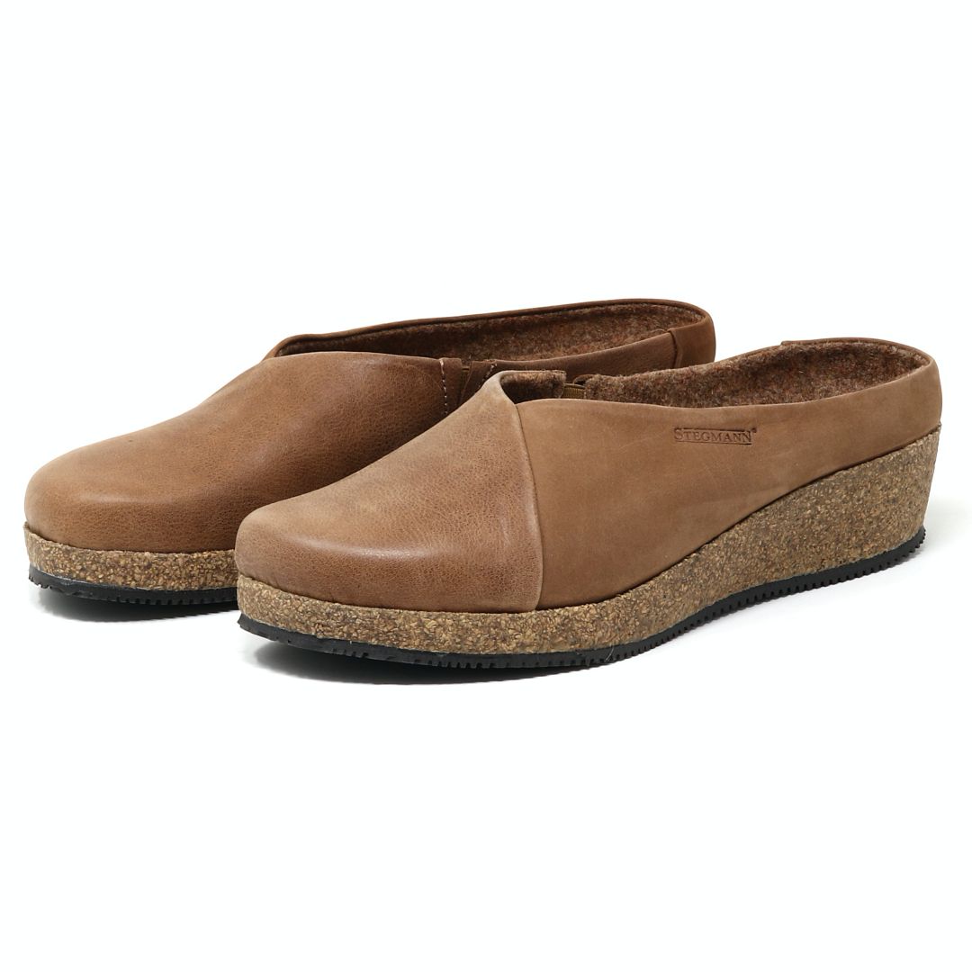 Women's Elsa Leather & Nubuck Wedge Mule Slides - Comfortable Casual Shoes for Women, Perfect for Spring/Summer Outfits, Beach, Shopping & Daily Wear