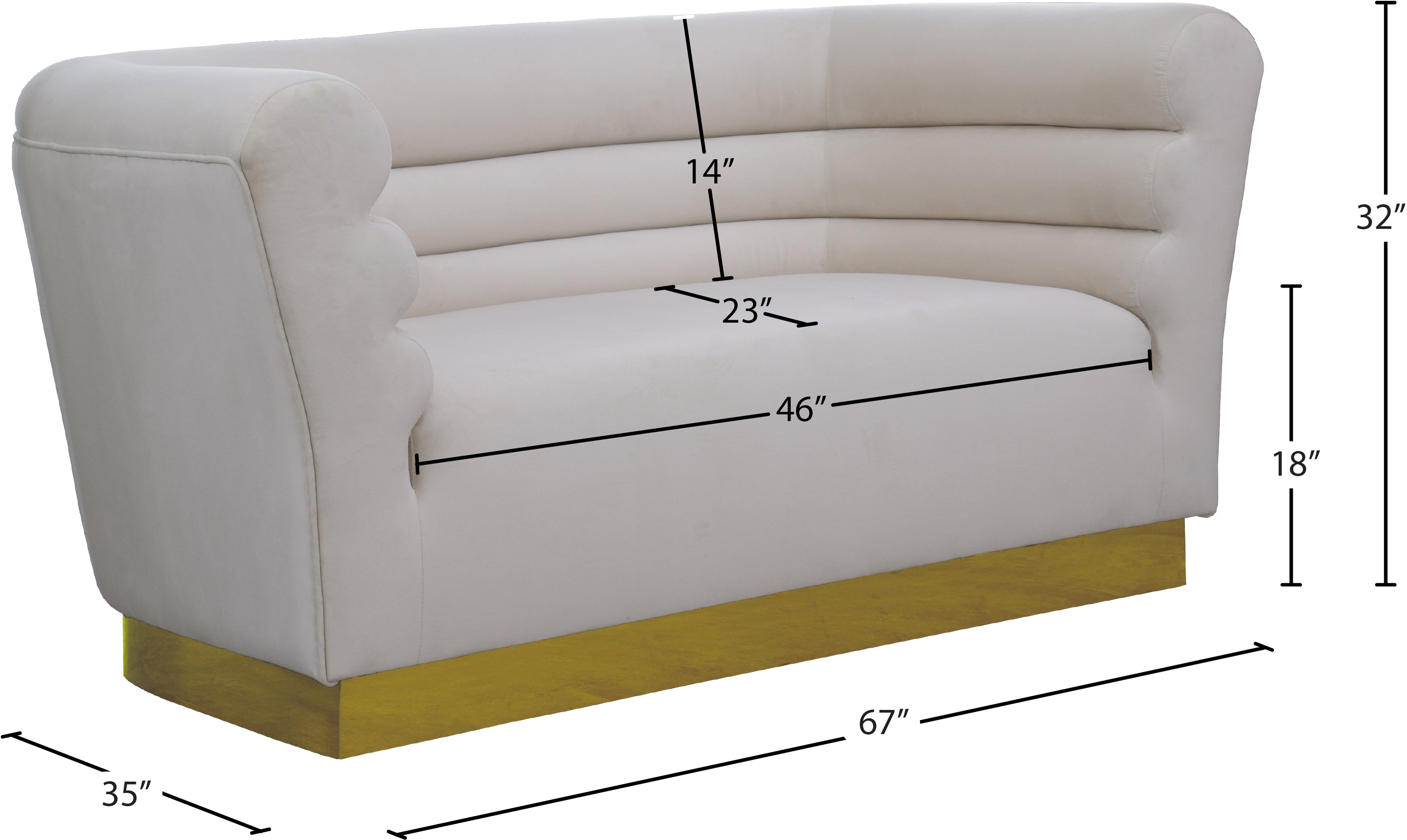 Bellini Velvet Loveseat - Modern Small Sofa for Living Room, Apartment & Office | Soft Upholstered 2-Seater Couch with Sturdy Wooden Legs | Perfect for Cozy Spaces, Small Homes & Reading Nooks