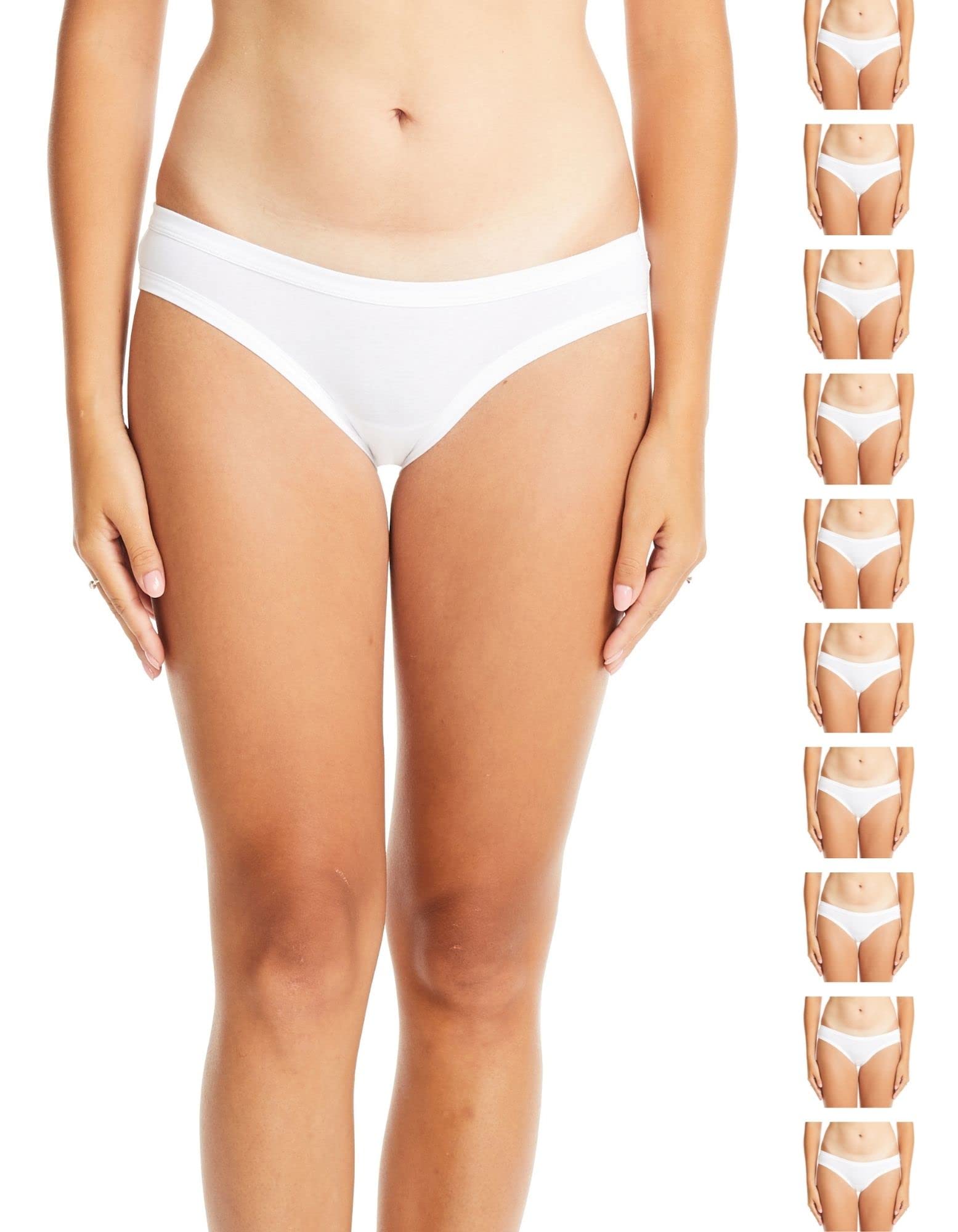 Esteez Women's Cotton Stretch Underwear - Soft Bikini Panties with Lace Trim - Breathable & Comfortable Multi-Pack - Perfect for Daily Wear, Yoga & Lounge