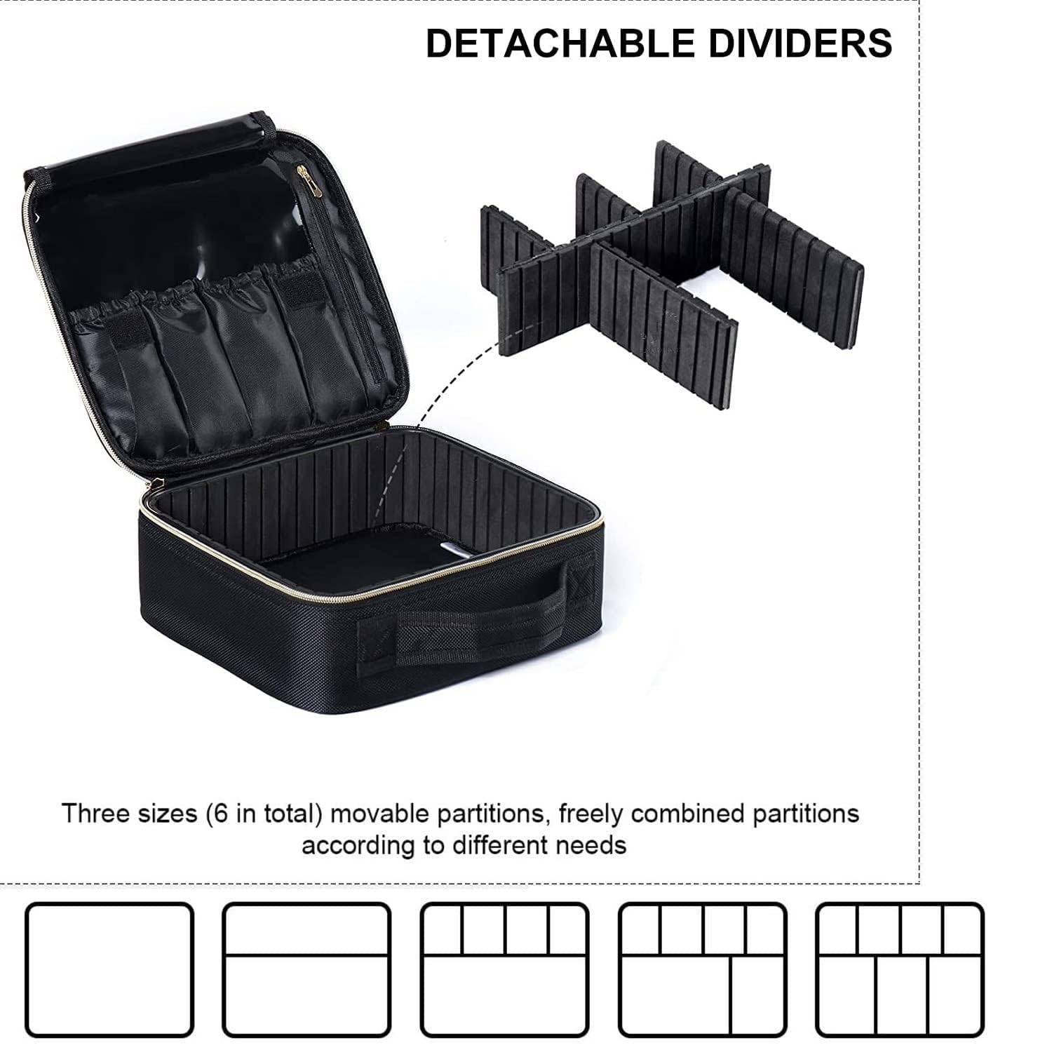 COFIEX Professional Makeup Train Case with Adjustable Dividers - Large Cosmetic Organizer for Women, Travel-Friendly Makeup Storage Bag for Brushes, Toiletries & Accessories - Perfect for Makeup Artists, Beauty Enthusiasts & On-The-Go Touch Ups - Great for Travel, Salon Use & Professional Makeup Kits
