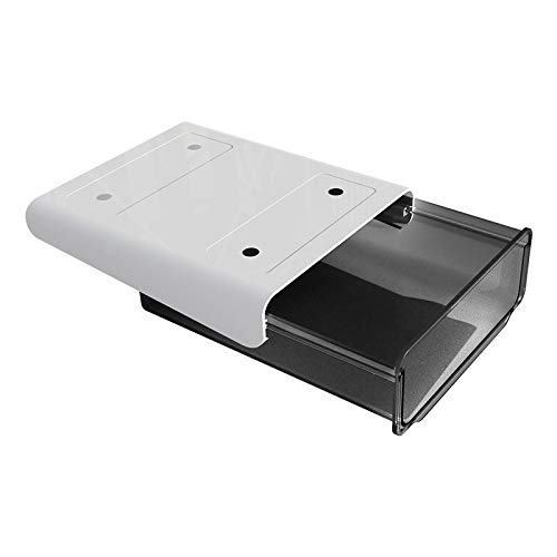 Large Capacity Self-Adhesive Under Desk Drawer Organizer - Black Pencil Tray & Office Stationery Storage Box | Premium Sturdy Material | Perfect for Home Office, School Desk & Workspace Organization