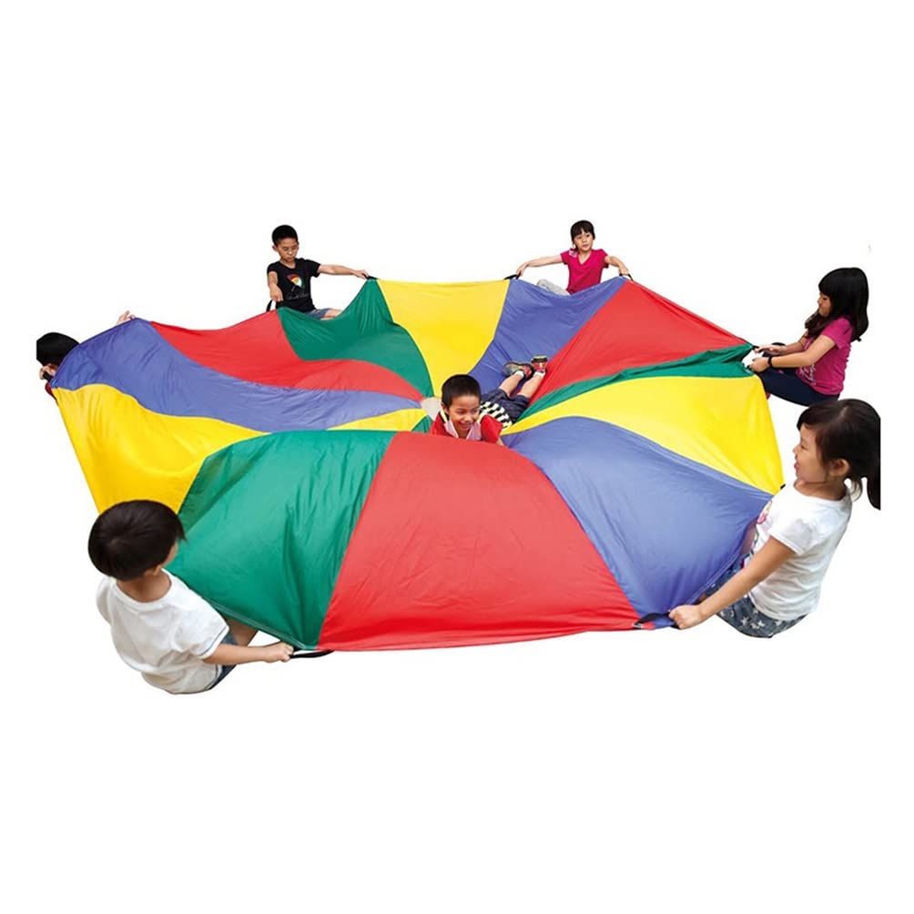 Rainbow Parachute Toy for Kids - Waterproof & Tear-Resistant Play Tent for Team Games (4-100 Players) - 26.24ft/8m Outdoor Activity Equipment - Perfect for Birthday Parties, School Events & Backyard Fun