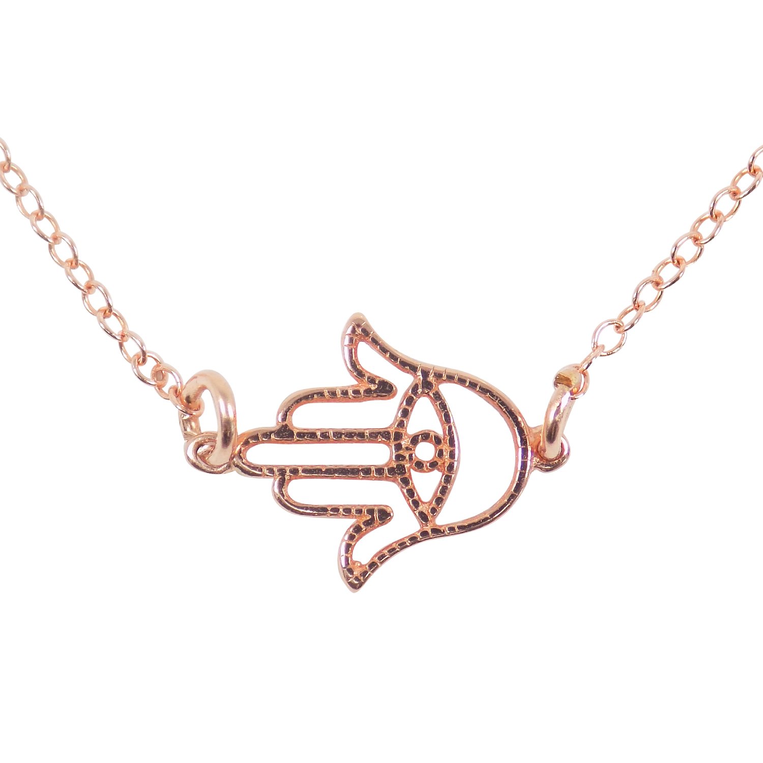 925 Sterling Silver Hamsa Hand Necklace - Hand of Fatima Charm Pendant for Women, Protection Amulet Jewelry Gift for Birthday, Travel & Spiritual Healing