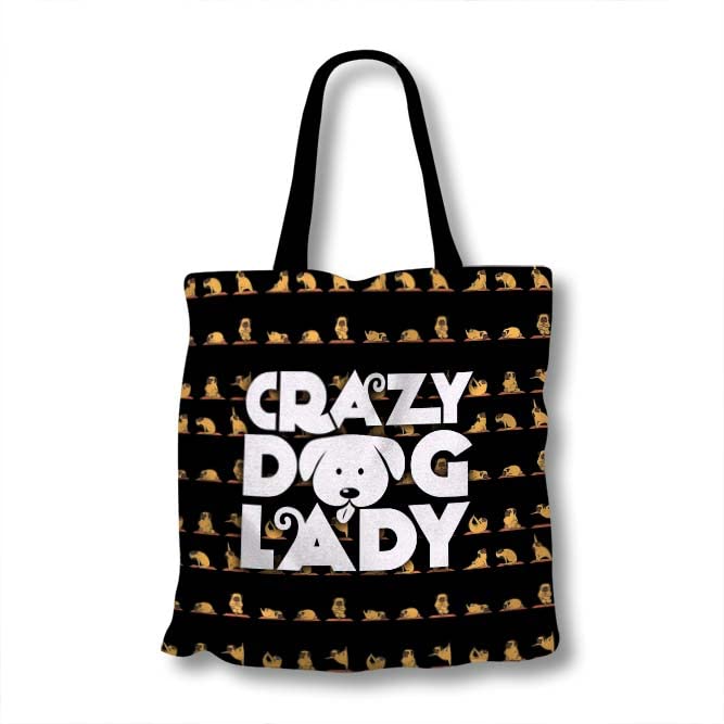LEVENTINO Personalized Yoga Dog Tote Bag - Funny Dog Shoulder Handbag & Grocery Shopping Bag for Teen Students | Perfect for Yoga Class, School, Beach & Pet Lovers Gift (Style: FM16Z13)