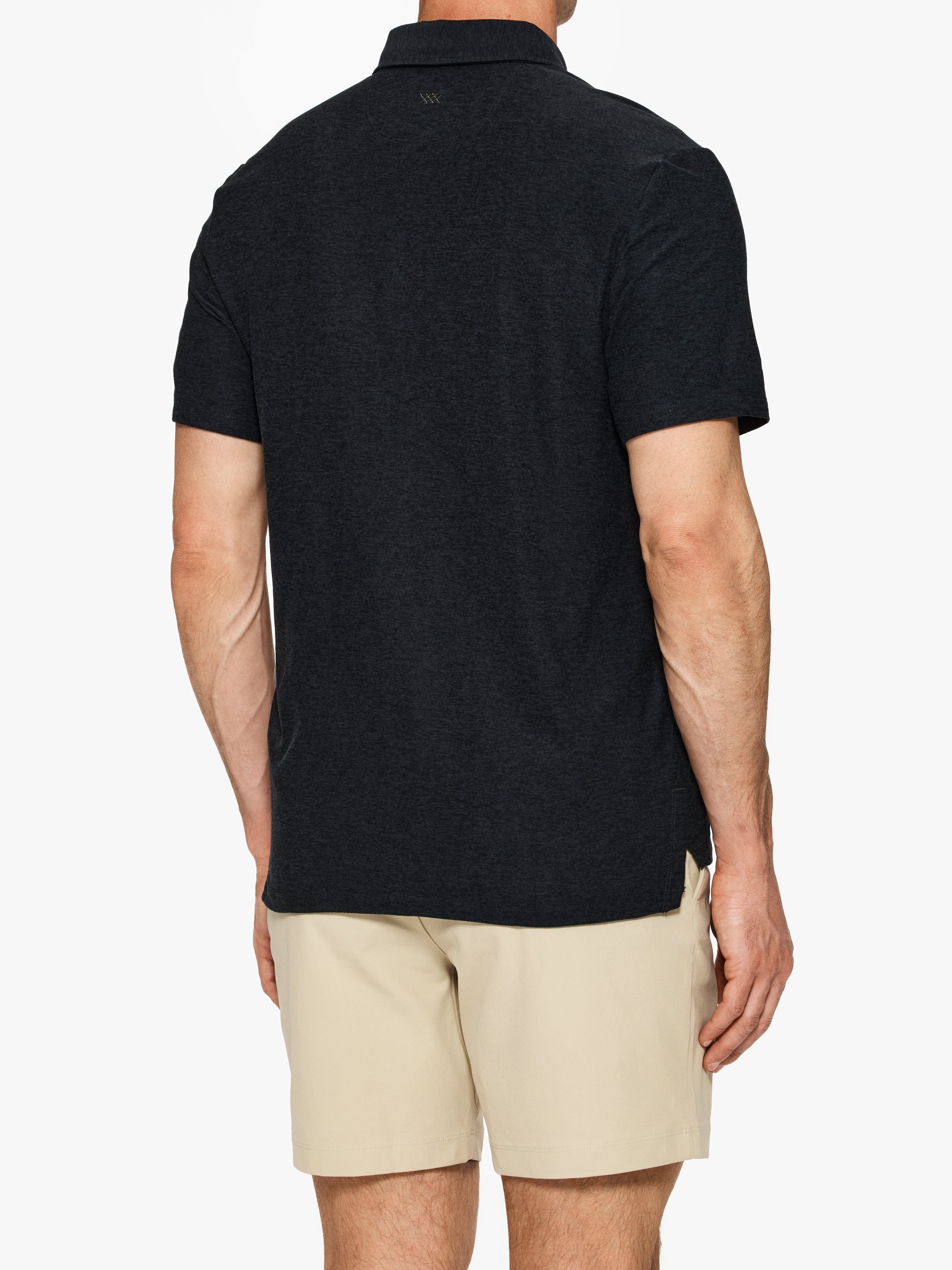 Rhone Men's Work From Home Polo Shirt - Black Heather | Comfortable & Breathable for Remote Work & Casual Wear