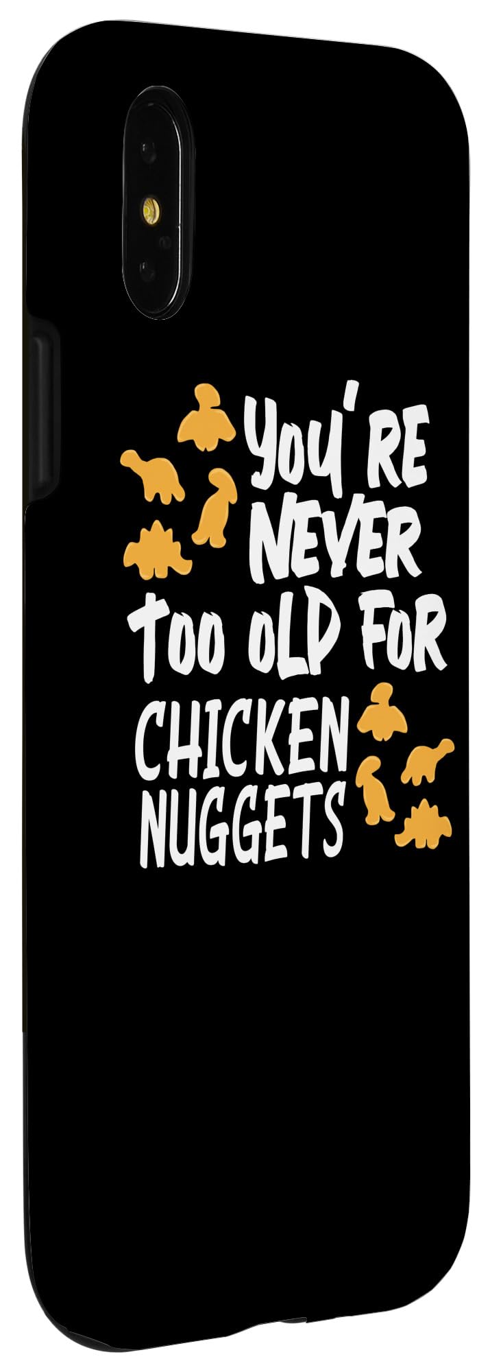 iPhone X/XS Case - Funny Dino Chicken Nuggets Design for Kids & Men - Perfect Gift for Birthday & Daily Use