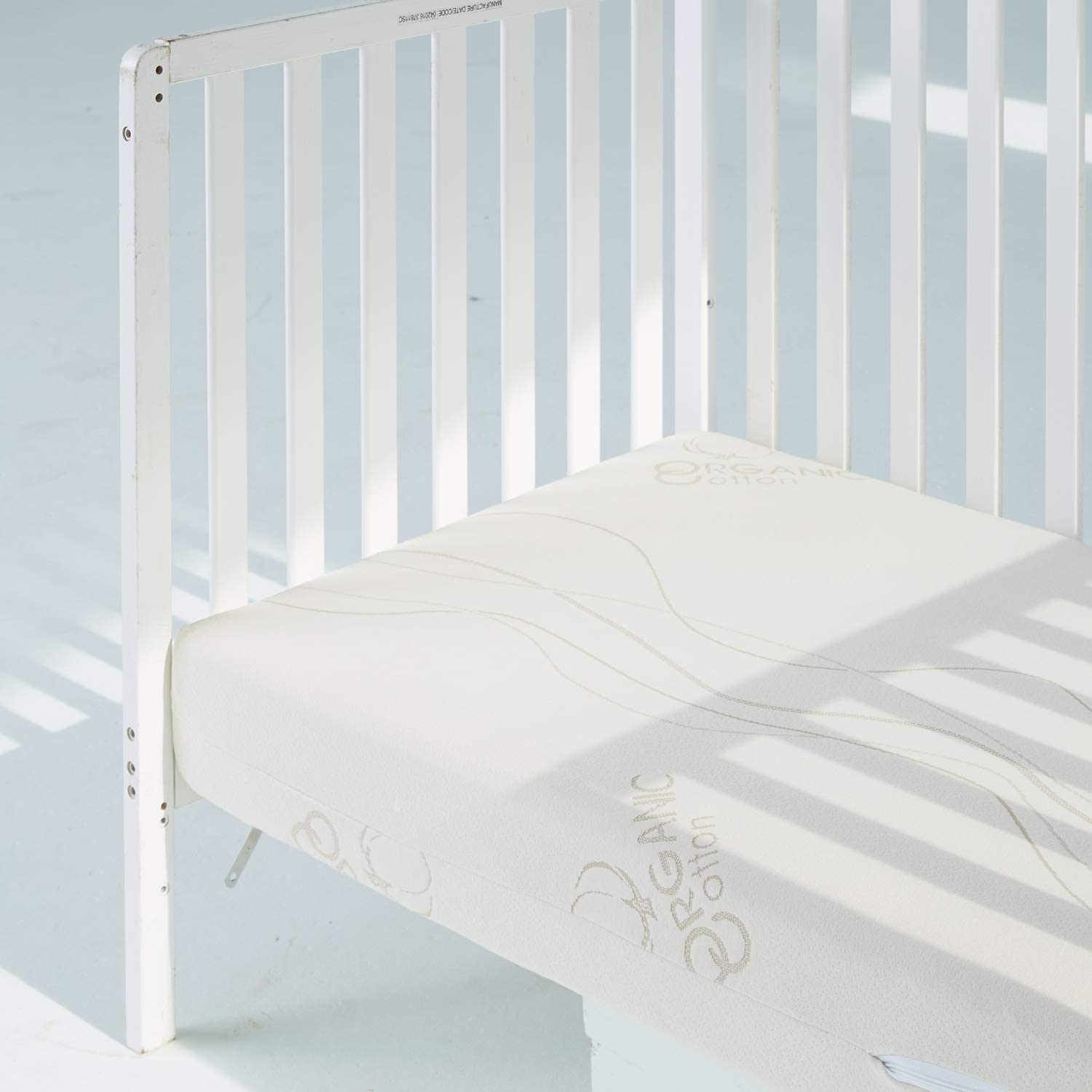 Organic Baby Lullaby Crib Mattress - Hypoallergenic, Non-Toxic & Breathable Cotton with Water Repellent Protection | Zero VOCs | Safe for Newborn Nursery & Toddler Bed | Perfect for Daycare, Travel & Co-Sleeping (Mini Size)
