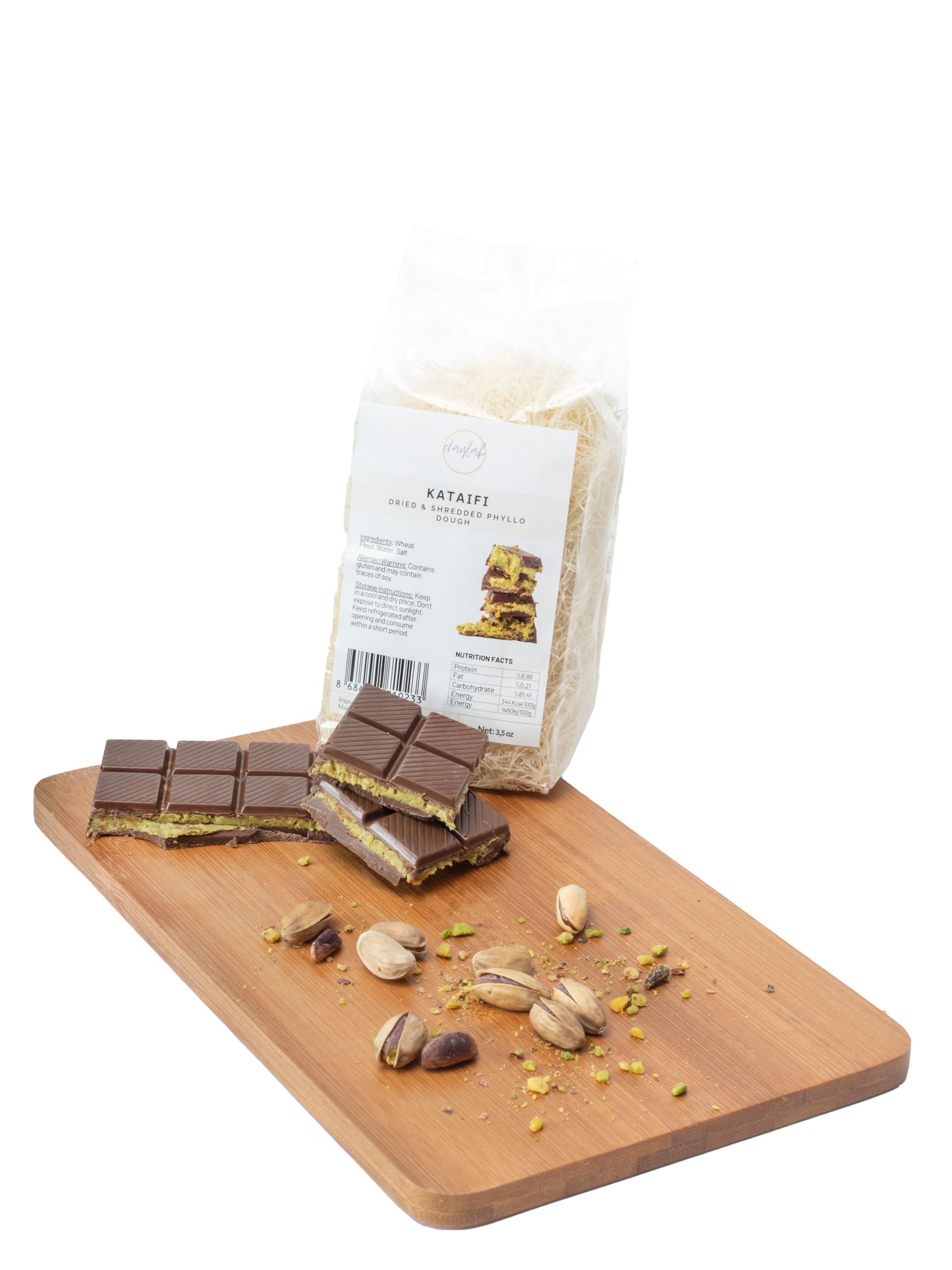 Kataifi Shredded Fillo Dough - 3.5 oz | Authentic Middle Eastern Knafeh & Baklava Ingredient | Perfect for Dubai Chocolate Bar, Pistachio Rolls & Kadayif Desserts | Dried Phyllo Dough for Baking & Sweet Treats