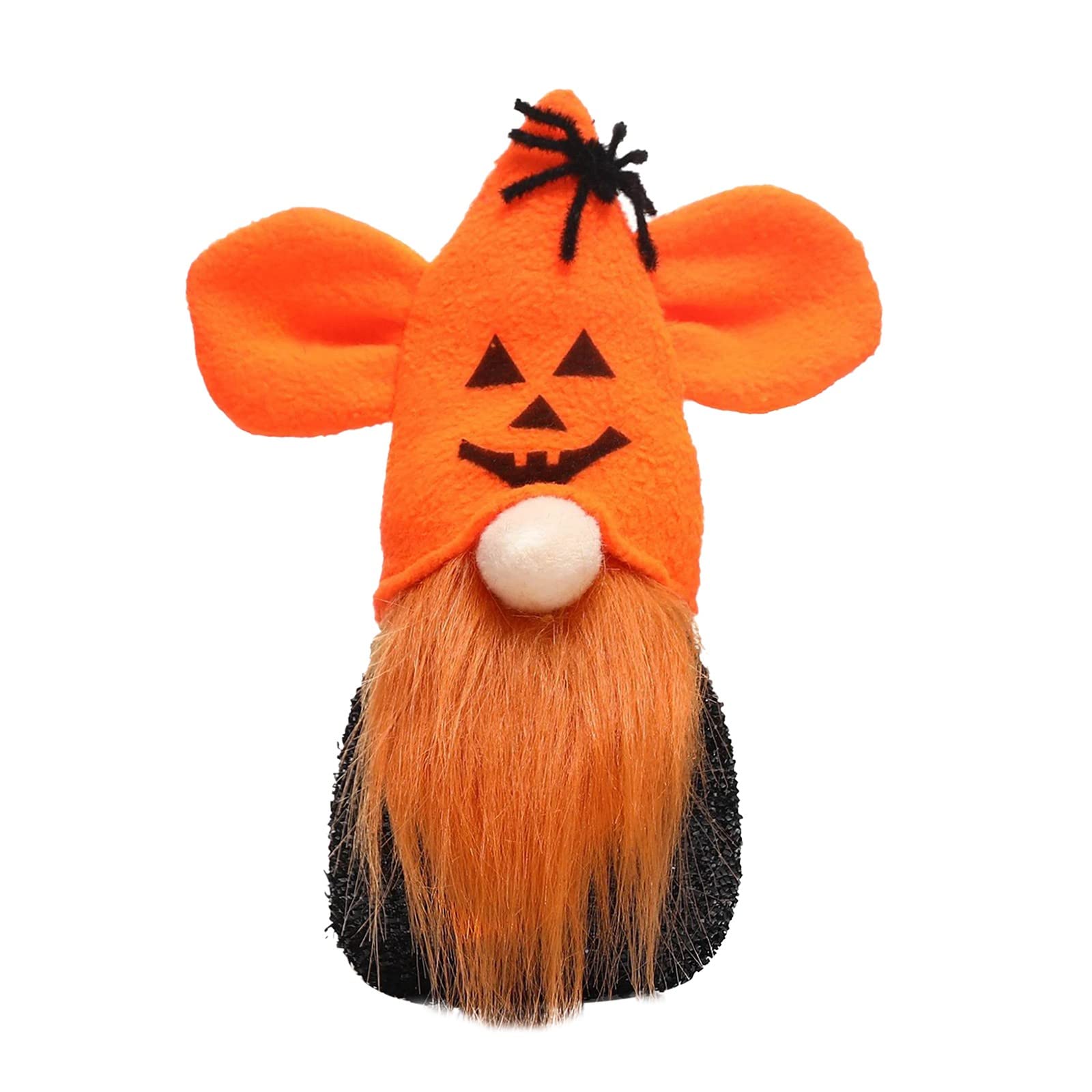 Halloween Light Up Pumpkin Mouse Hat & Rudolph Decorations - Glowing Gnome Garden Sculptures for Outdoor Trick or Treat, Yard Displays & All Saints' Day Celebrations