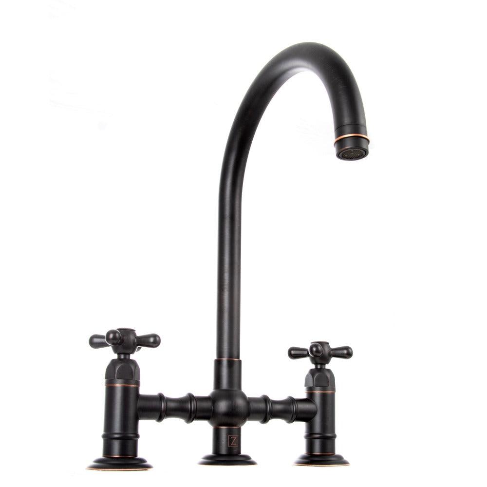 ZLINE Mona Kitchen Faucet with Side Sprayer in Oil Rubbed Bronze - High Arc Pull-Down Sprayer for Modern Farmhouse & Commercial Kitchens (MNA KF ORB)