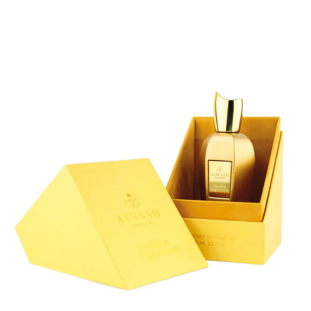 Ainash Golden Signature 2.5 oz Eau de Parfum - Unisex Fragrance for Men & Women | Perfect for Date Night, Office & Special Occasions