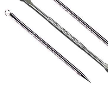 2 Pack Blackhead Remover & Pimple Popper Tool Kit - Stainless Steel Blemish Extractor for Whitehead & Blackhead Removal - Includes 3 Eyebrow Razors - Safe Acne Treatment for Face & Nose - Perfect for Home Skincare & Travel