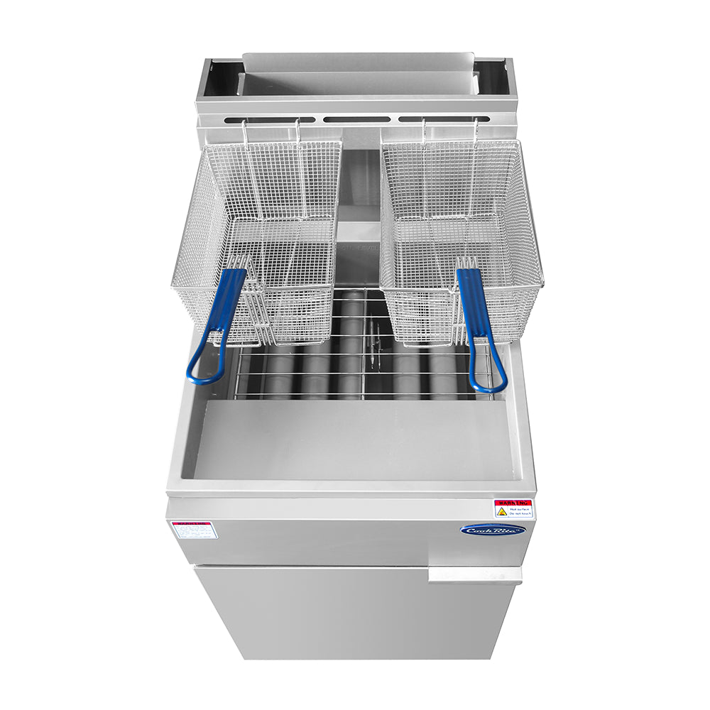 Atosa ATFS 75 75 Lb. Heavy Duty Commercial Gas Deep Fryer - 136,000 BTU High Output for Restaurants, Food Trucks & Catering Businesses